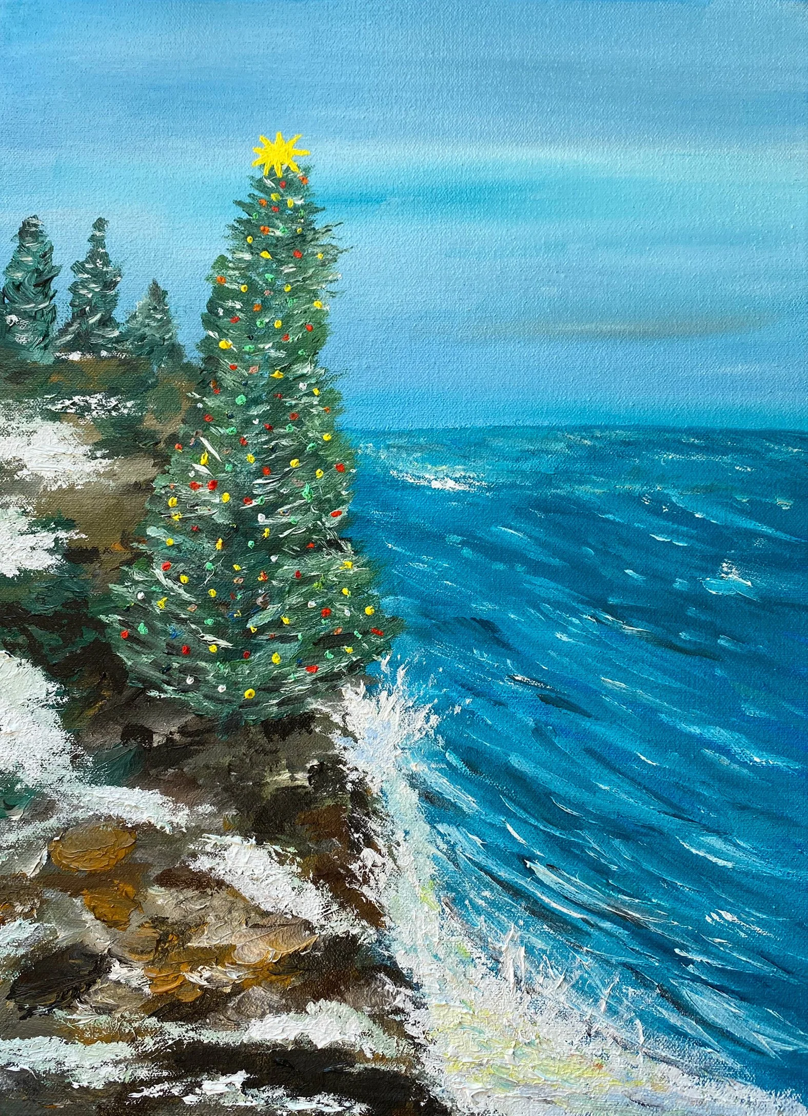 Maine Christmas Oil on Canvas 10x12
$450