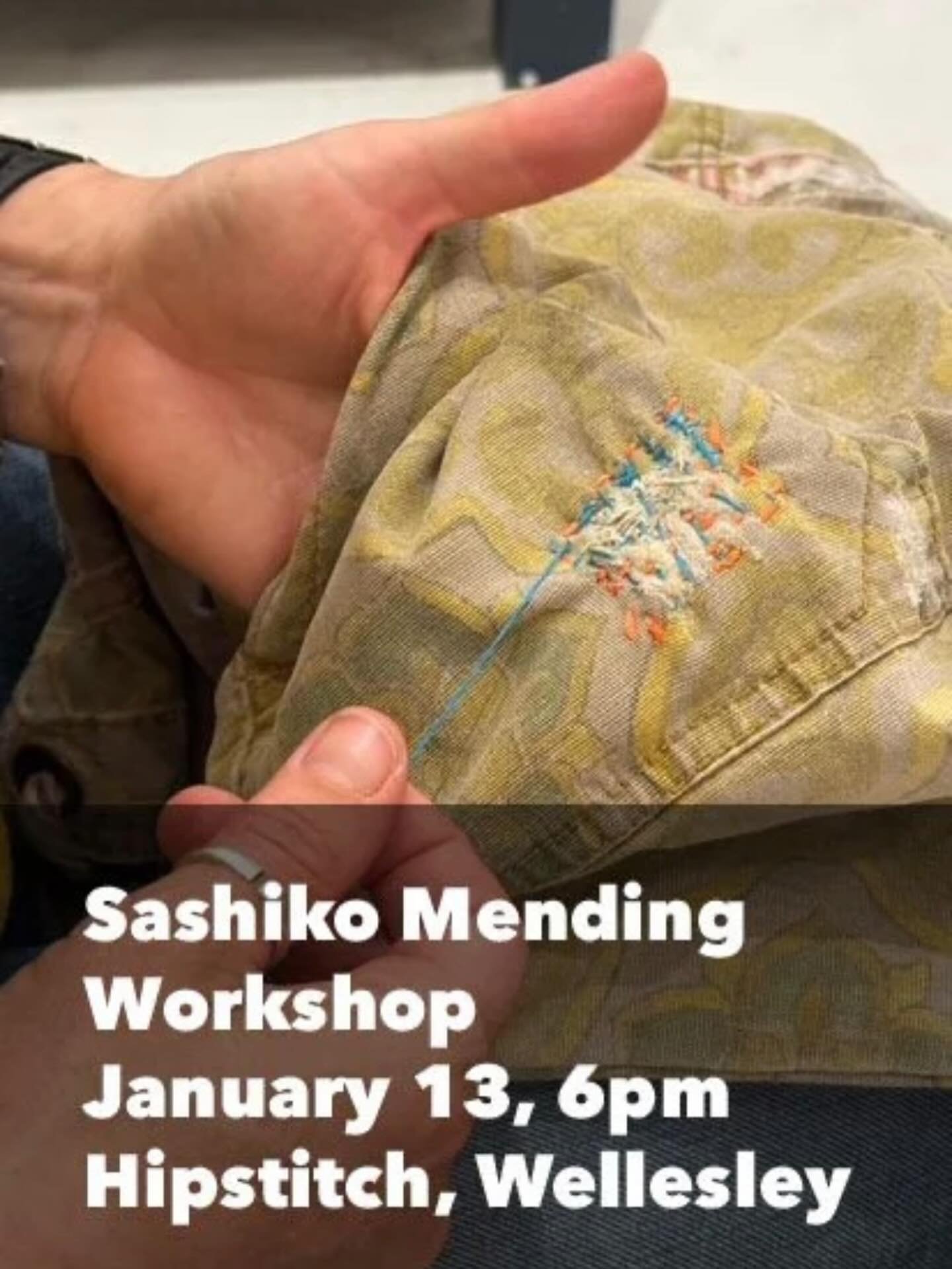 Do you have a beloved piece of clothing that&rsquo;s showing its age? Don&rsquo;t toss it&mdash;mend it with meaning.

Art Wellesley is partnering with HipStitch @hipstitch Wellesley for this hands-on workshop where you&rsquo;ll learn the art of Sash