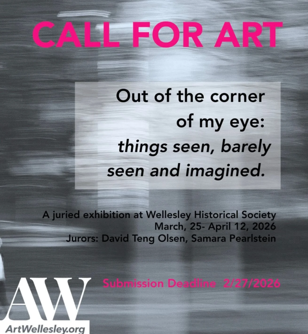 Art Wellesley (AW) is pleased to announce our fifth juried art exhibition, and our inaugural exhibition at the Wellesley Historical Society.

David Teng Olsen @olsendt77 and Samara Pearlstein @samarapearlstein of  Wellesley College Art Department wil