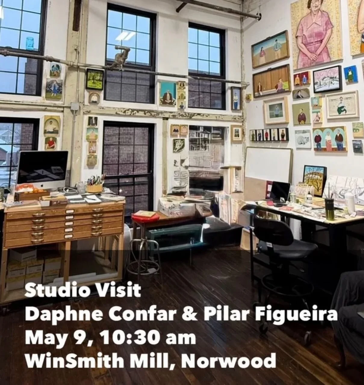 Join Art Wellesley for a Private Studio Visit with artists Pilar Figueira @pilarfigueira.studio and Daphne Confar @daphneconfarartist. See their art and learn about creative process! 

When: Saturday, May 9th from 10:30 AM to 12:00 PM

Where: WinSmit