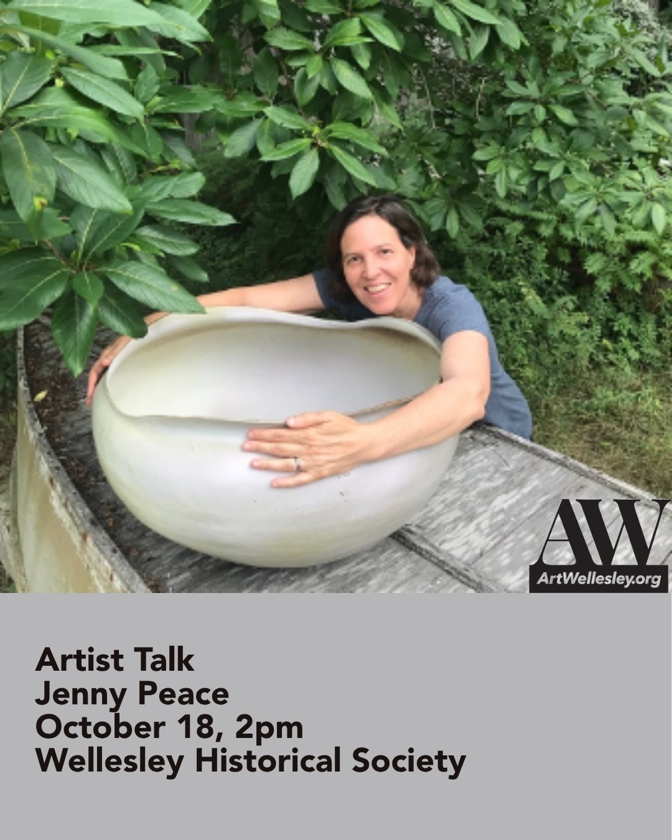 Join Art Wellesley at the Wellesley Historical Society for &ldquo;Intimate Immensity&rdquo; an Artist&rsquo;s talk by ceramicist Jenny Peace @jhowepeace 

In her talk, Jenny will share biographical details, sources of inspiration, images of her work,