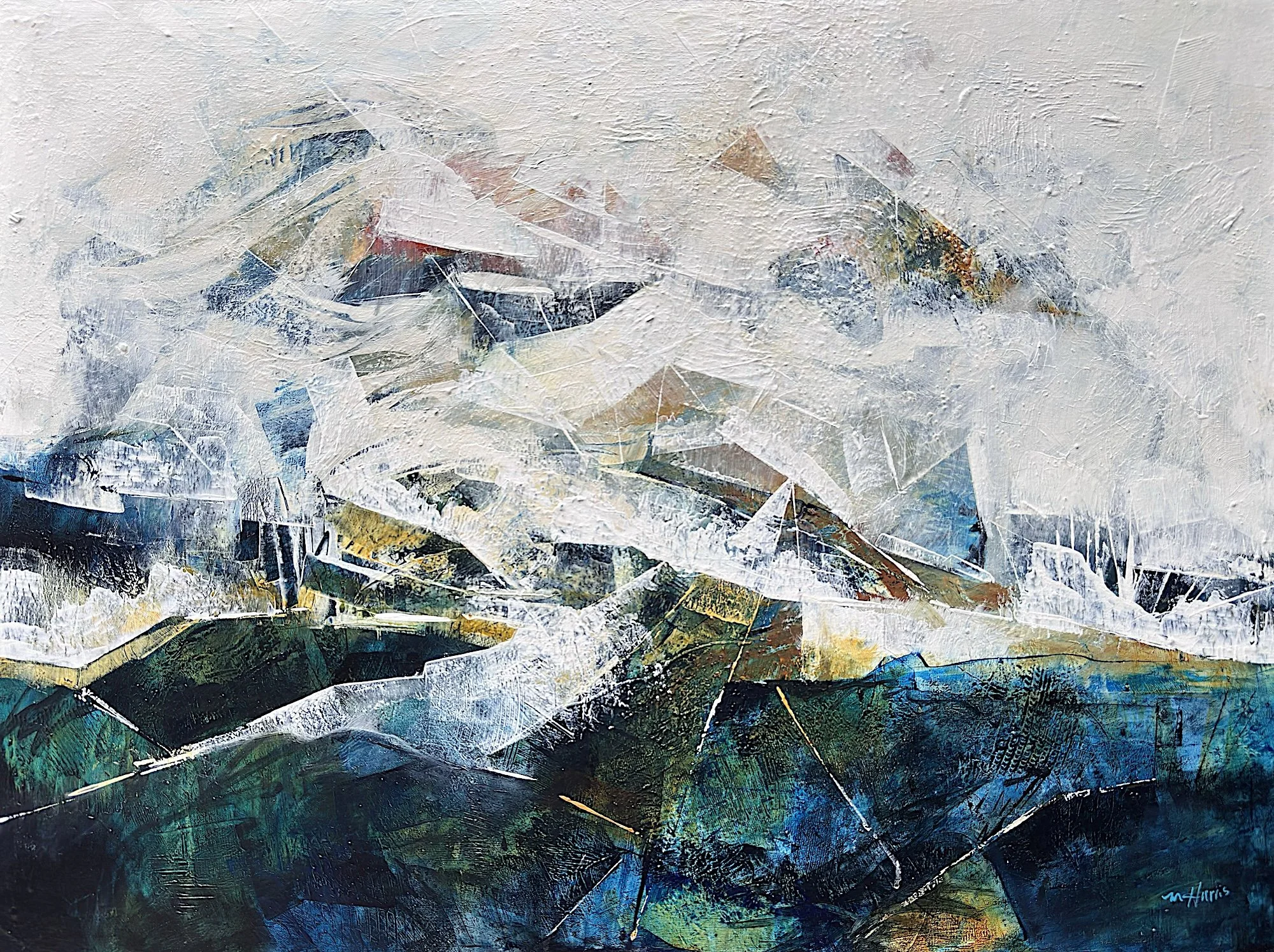 VEIL OF ASCENT  - 40W x 30H x 1.5D" Acrylic on gallery wrapped canvas