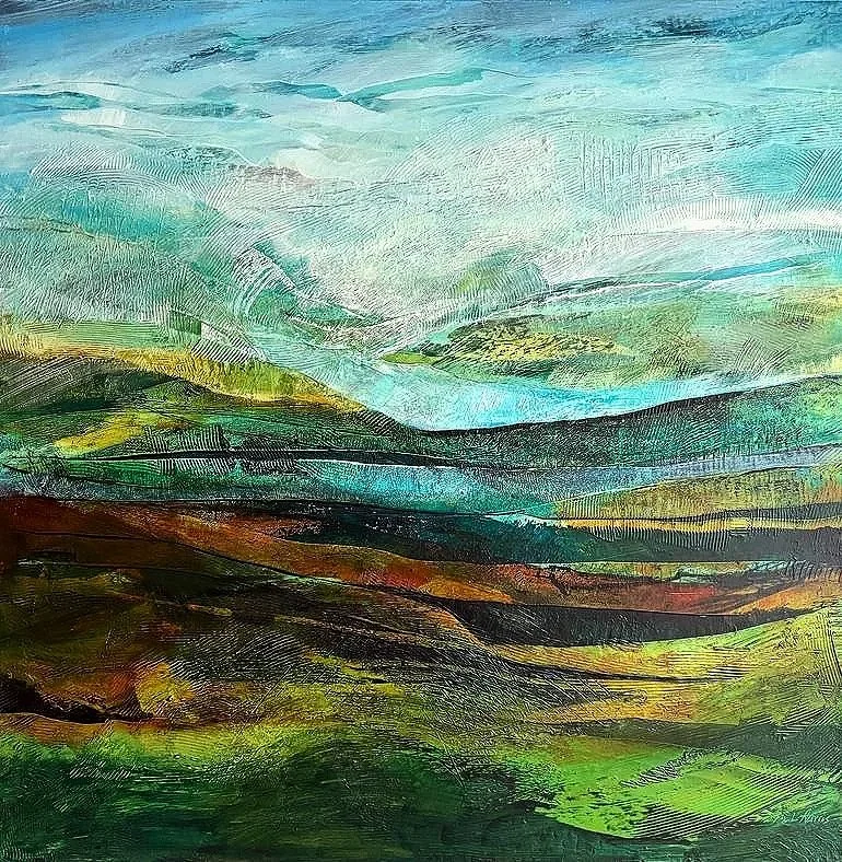 VERDANT SYMPHONY - acrylic on canvas - 36x36"