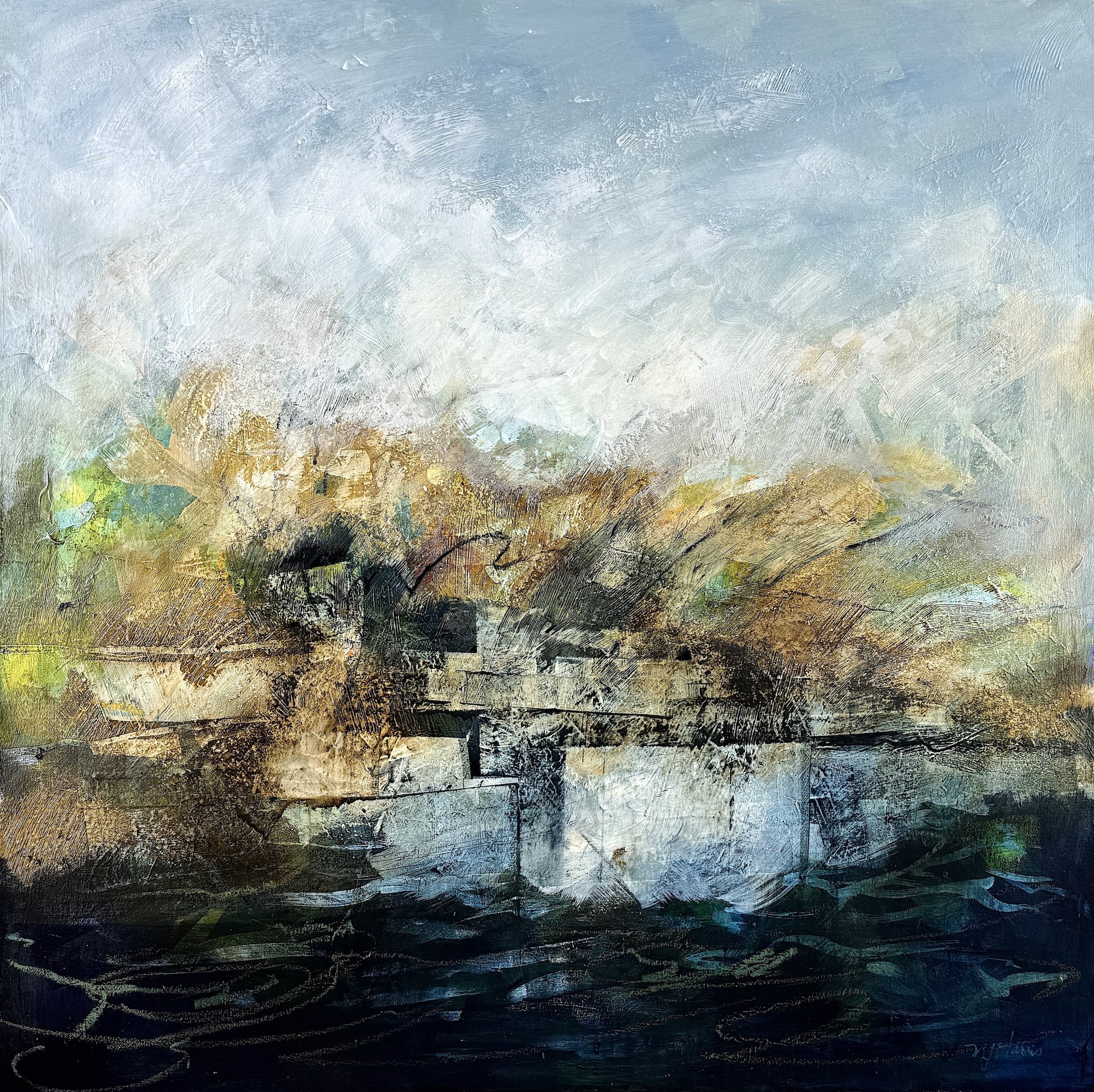 TURBULENT HARBOUR - 36W x 36H x 1.5D "
Acrylic/mixed media on gallery wrapped canvas