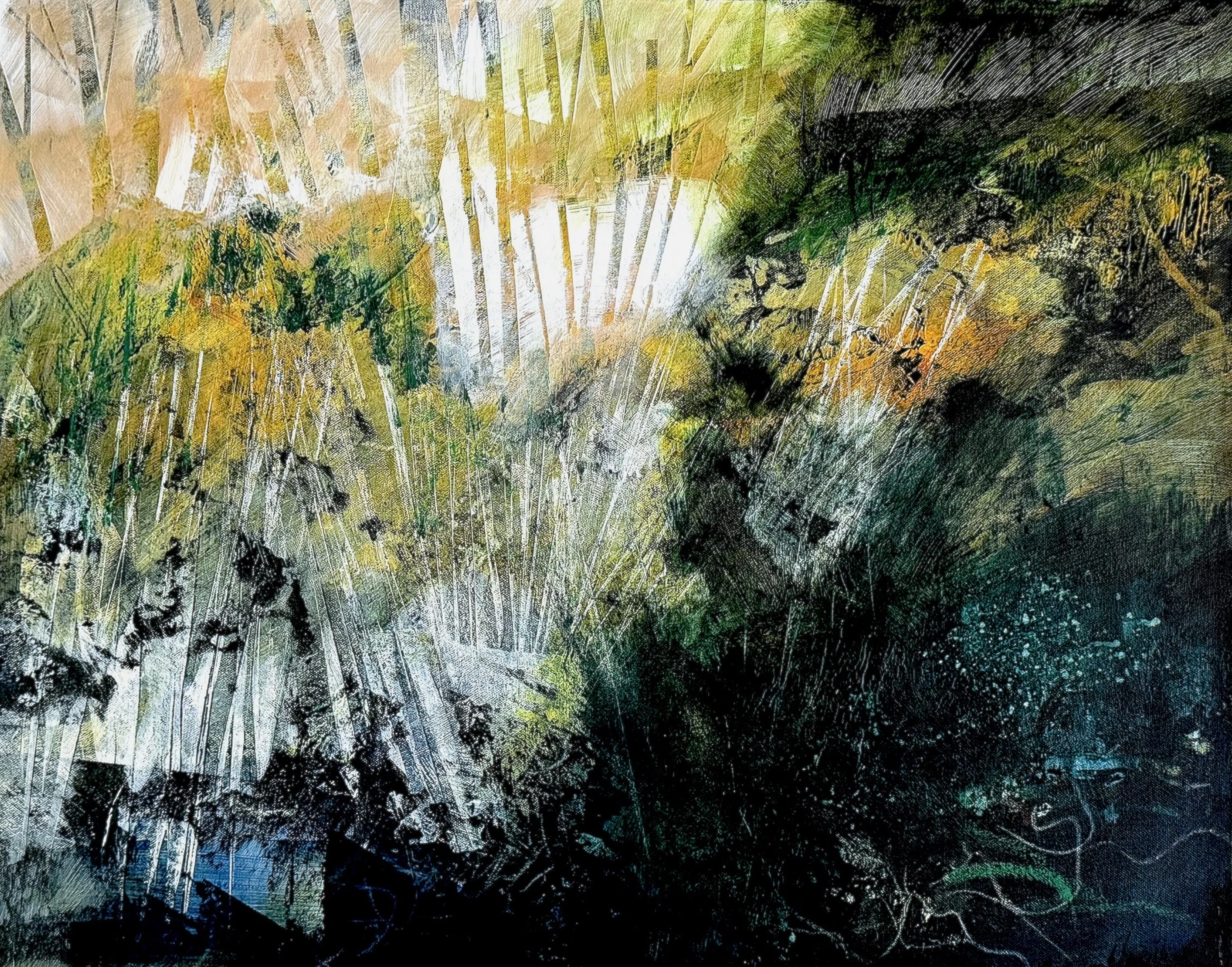 SHIFTING LIGHT - acrylic/mixed media on canvas 24x30"