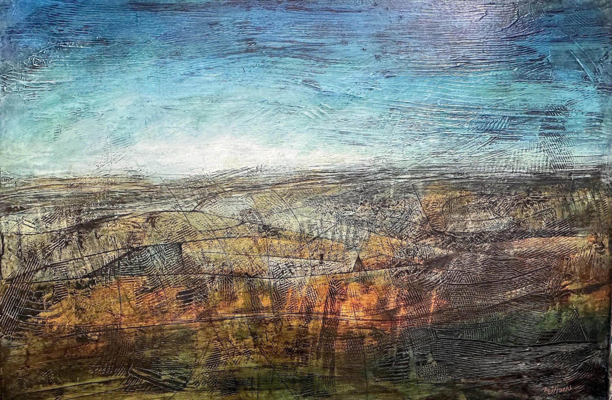 DEEP EARTH  - 36W x 24H x 1.5D" Acrylic on gallery wrapped canvas