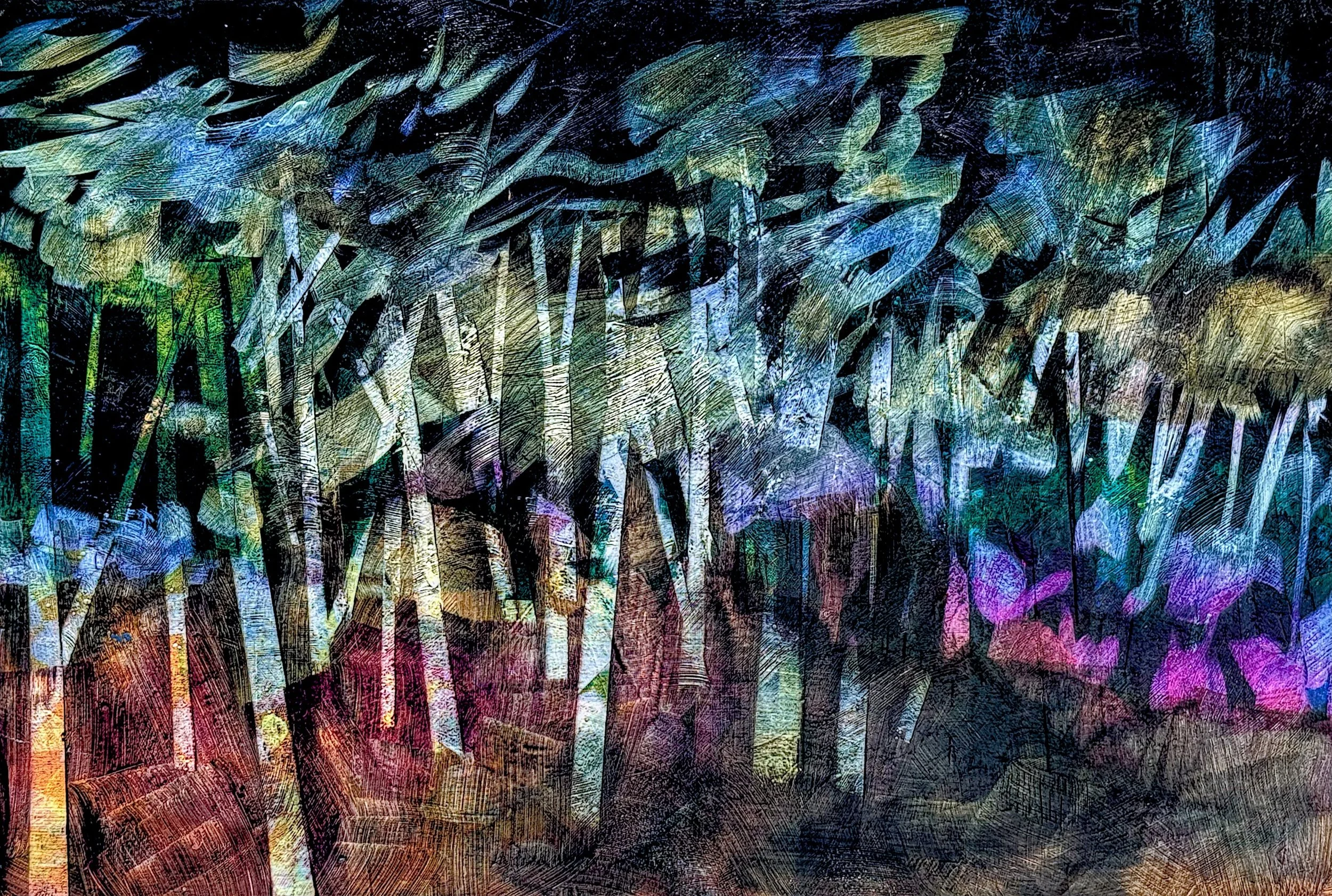 THE FOREST REMEMBERS - 30W x 20H x 1.5D "
Acrylic on wood panel