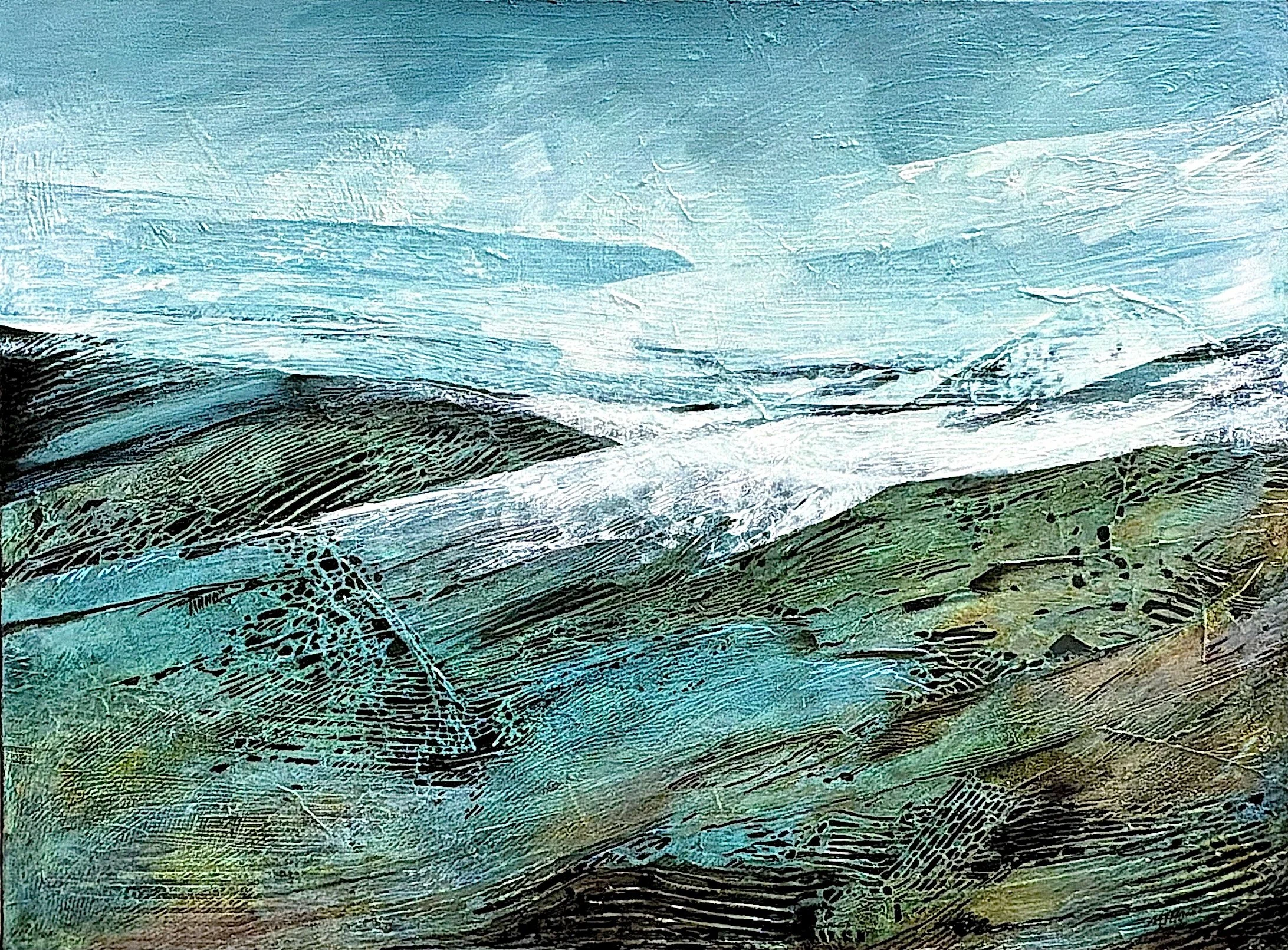 GLACIAL MELT - acrylic on canvas 30x40"