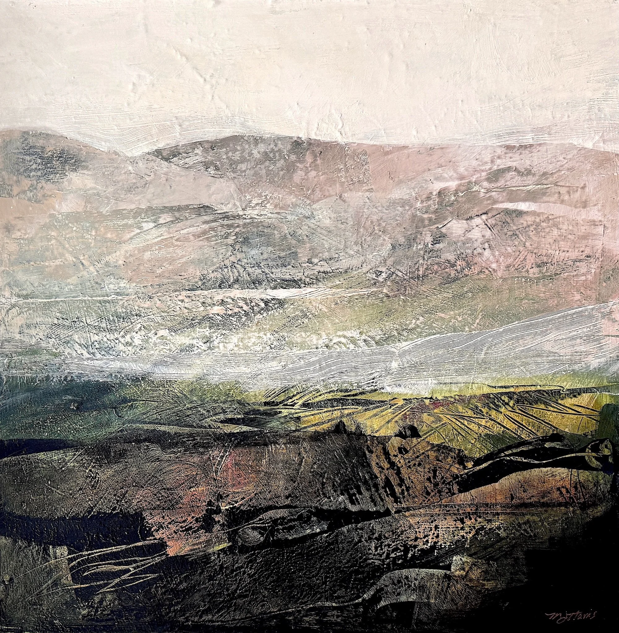 MISTY UPLANDS - 24W x 24H x 1.5D" Acrylic on gallery wrapped canvas