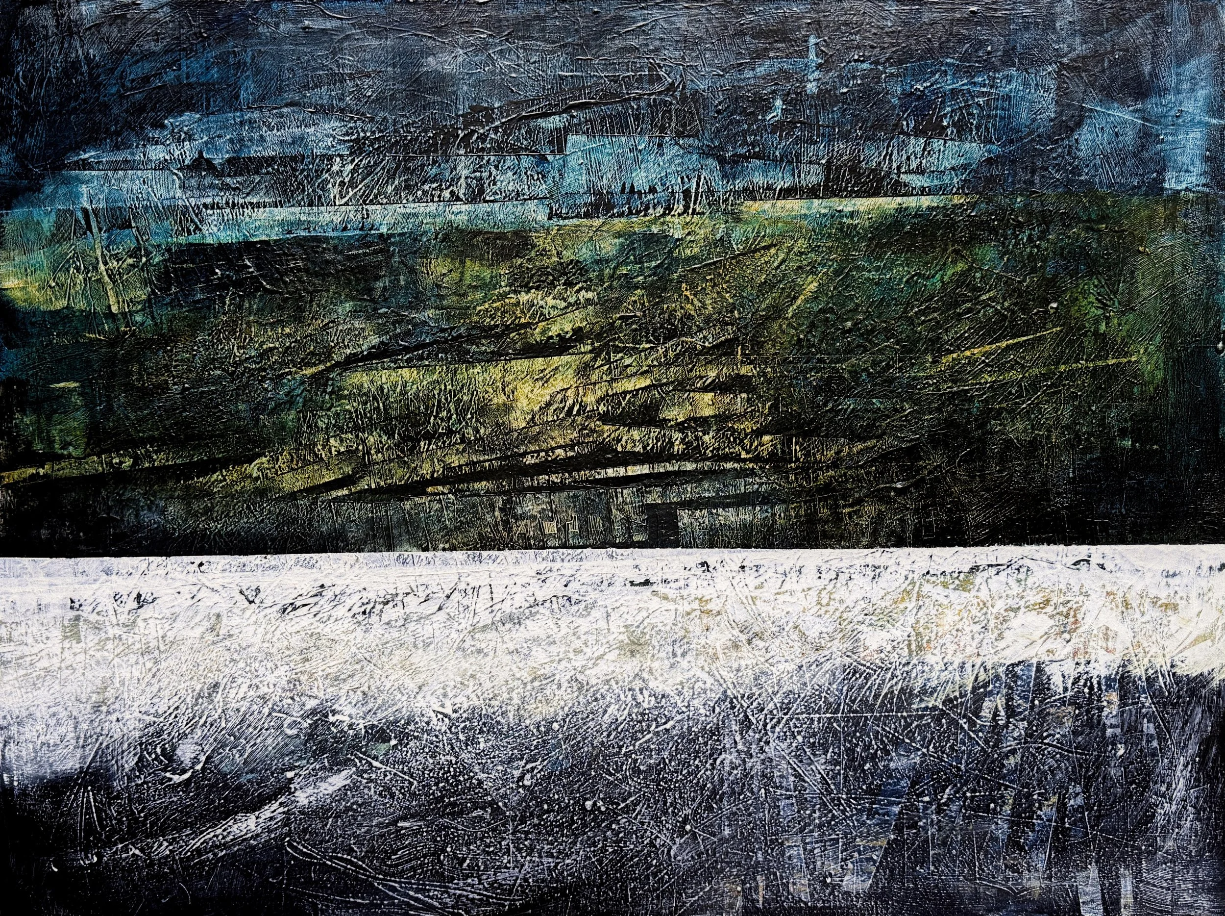 WINTER'S EDGE - $4800 (acrylic on canvas) - 48W x 36H x 1.5D "
