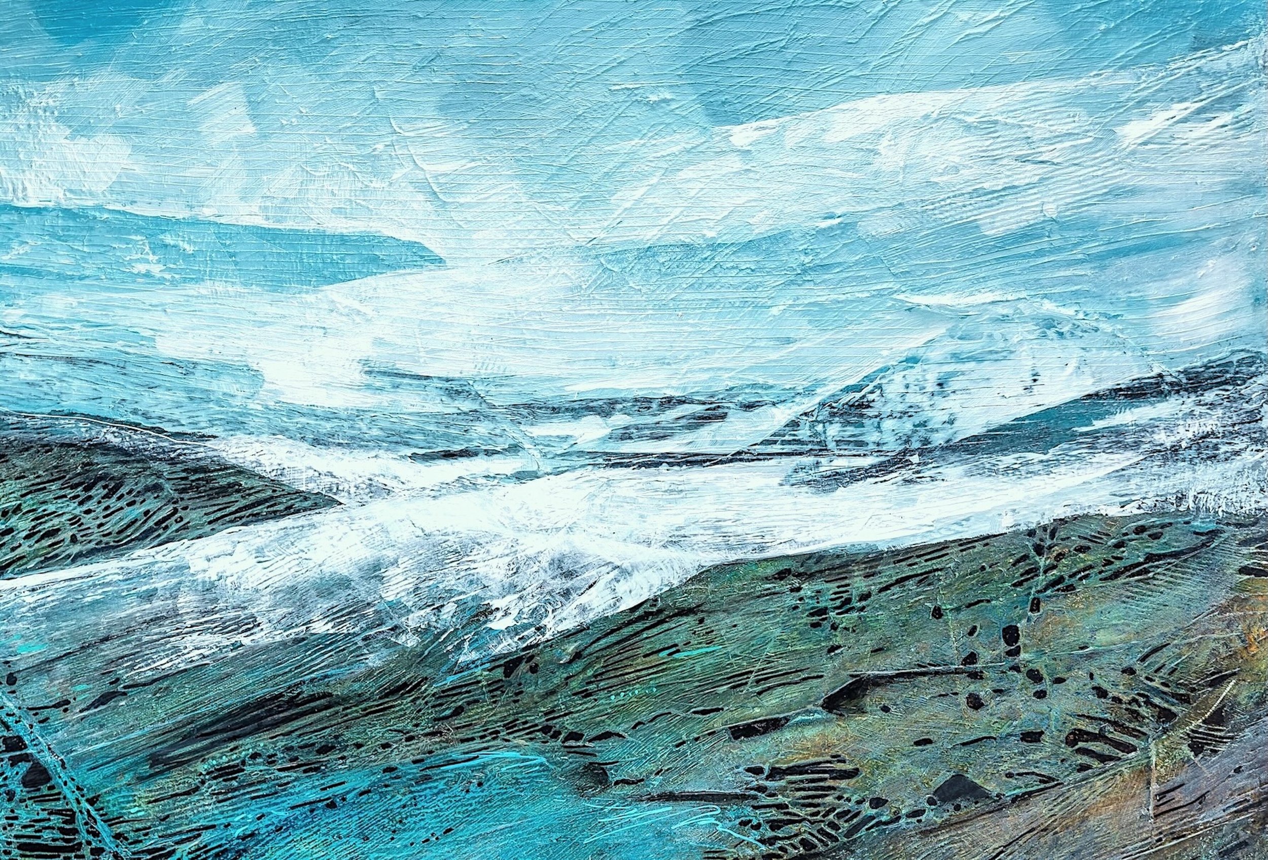 GLACIAL MELT - acrylic on canvas - 36x36"
