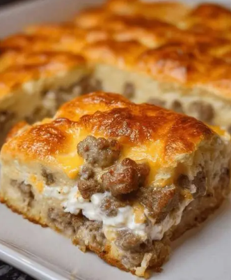Sausage and Cream Cheese Breakfast Casserole