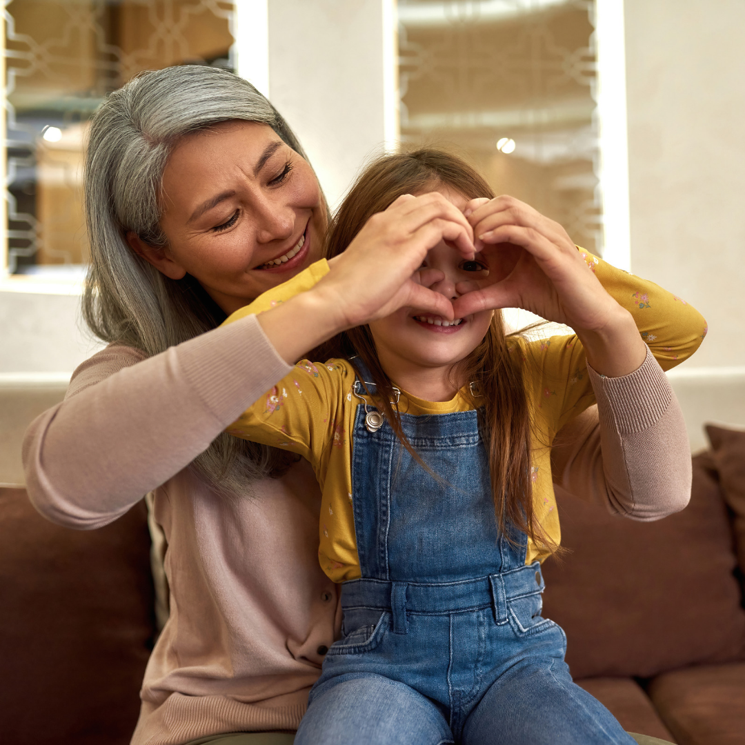 Parent and child sharing a warm, close moment