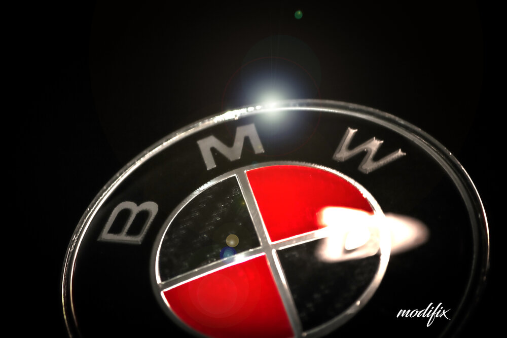 BMW BLACK & RED Badge Emblem Roundel Logo Front / Rear 82mm 74mm — MODIFIX  Car Modifications