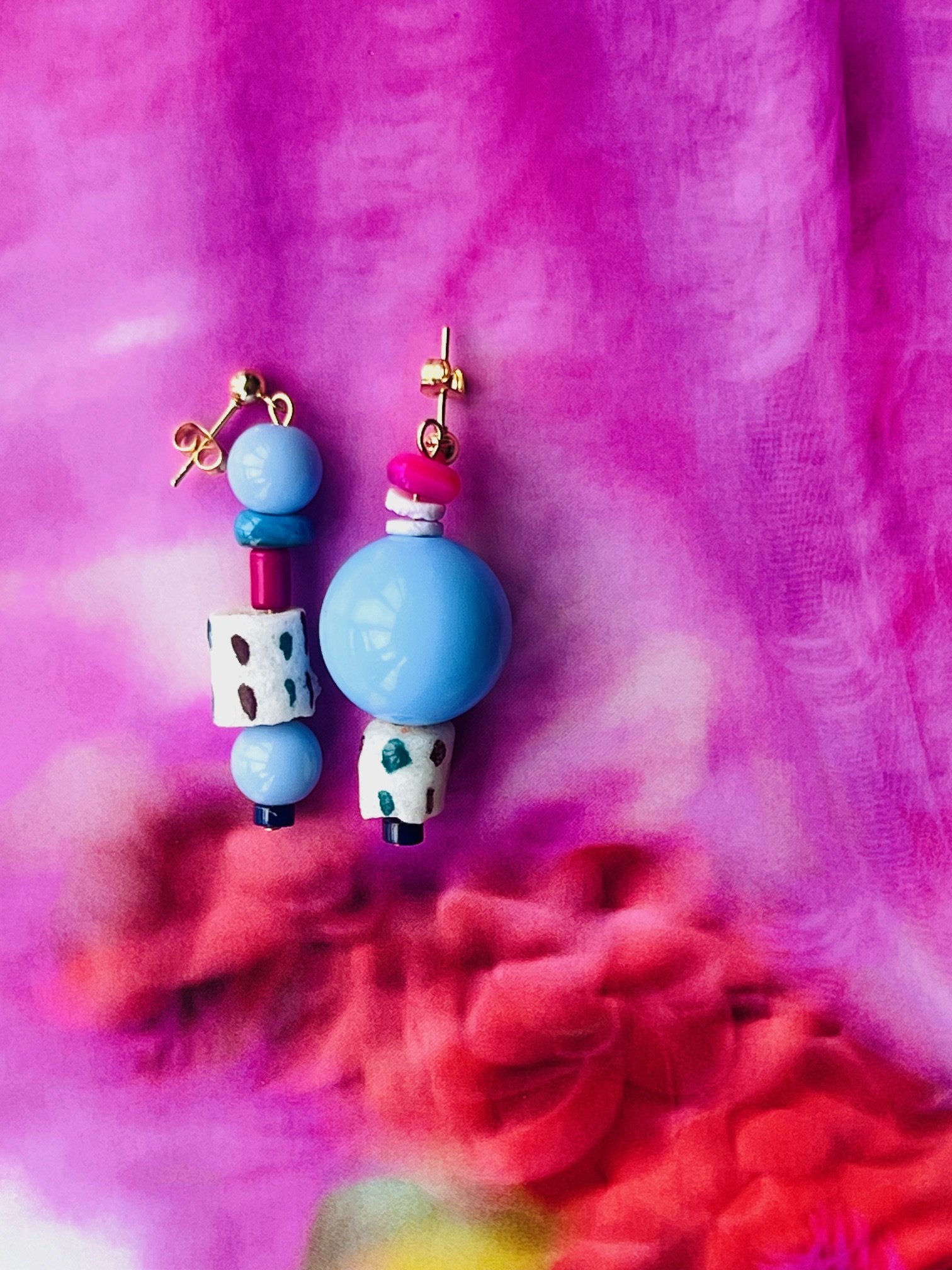 blue lines earrings
