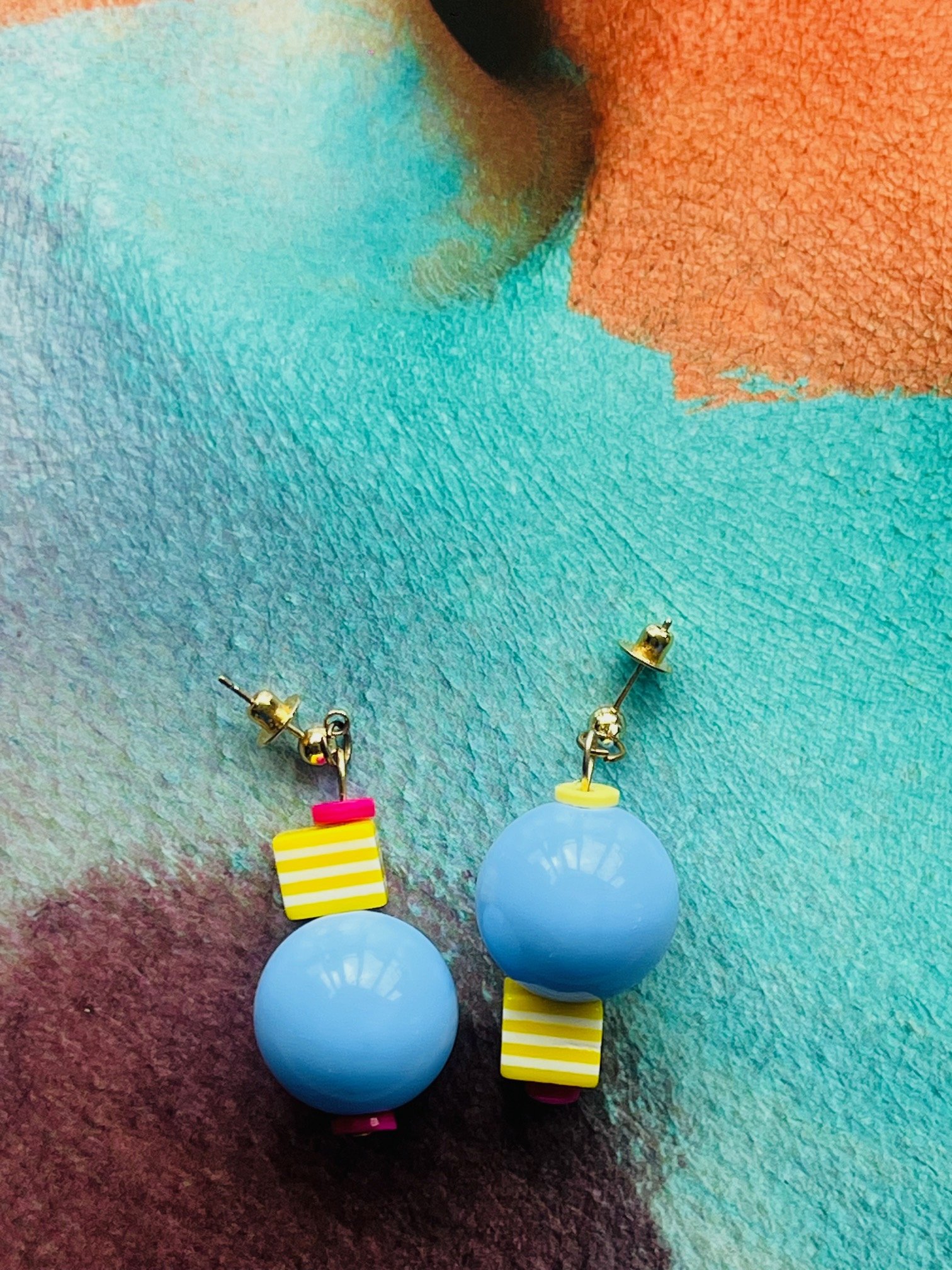 Double blue earrings