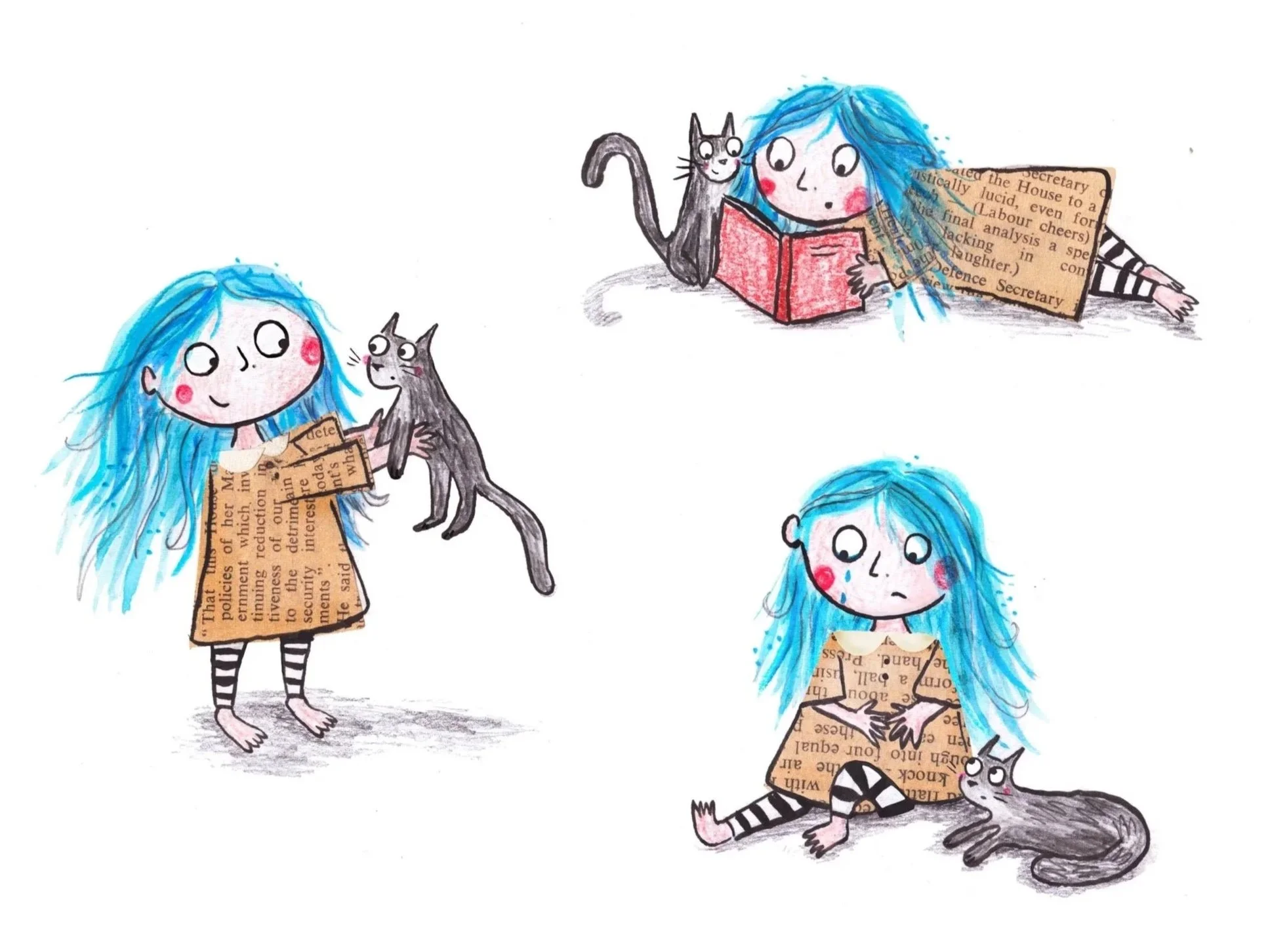 Mermaid Hair, Character Design | Collage