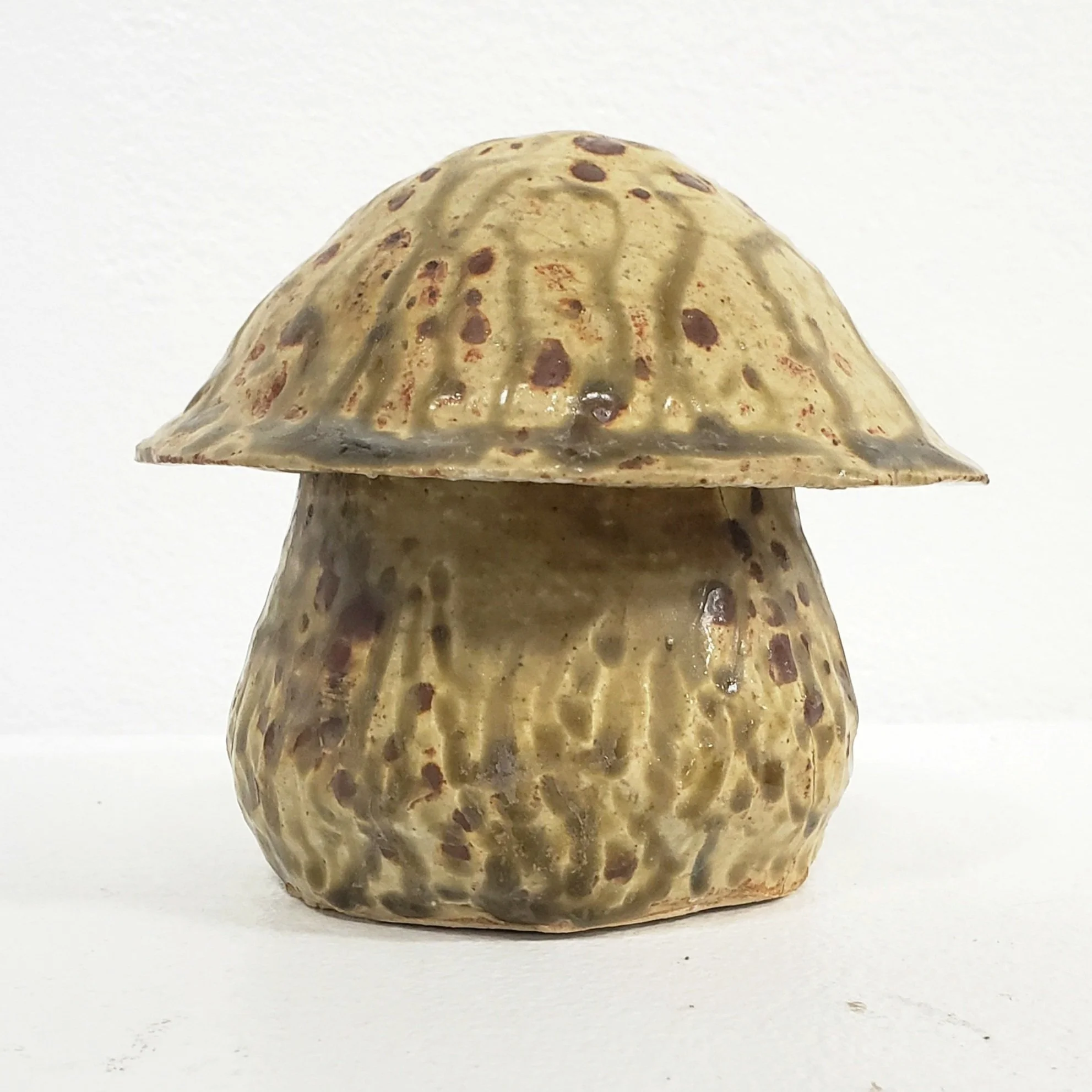 wheel-thrown stoneware mushroom jar, 2023