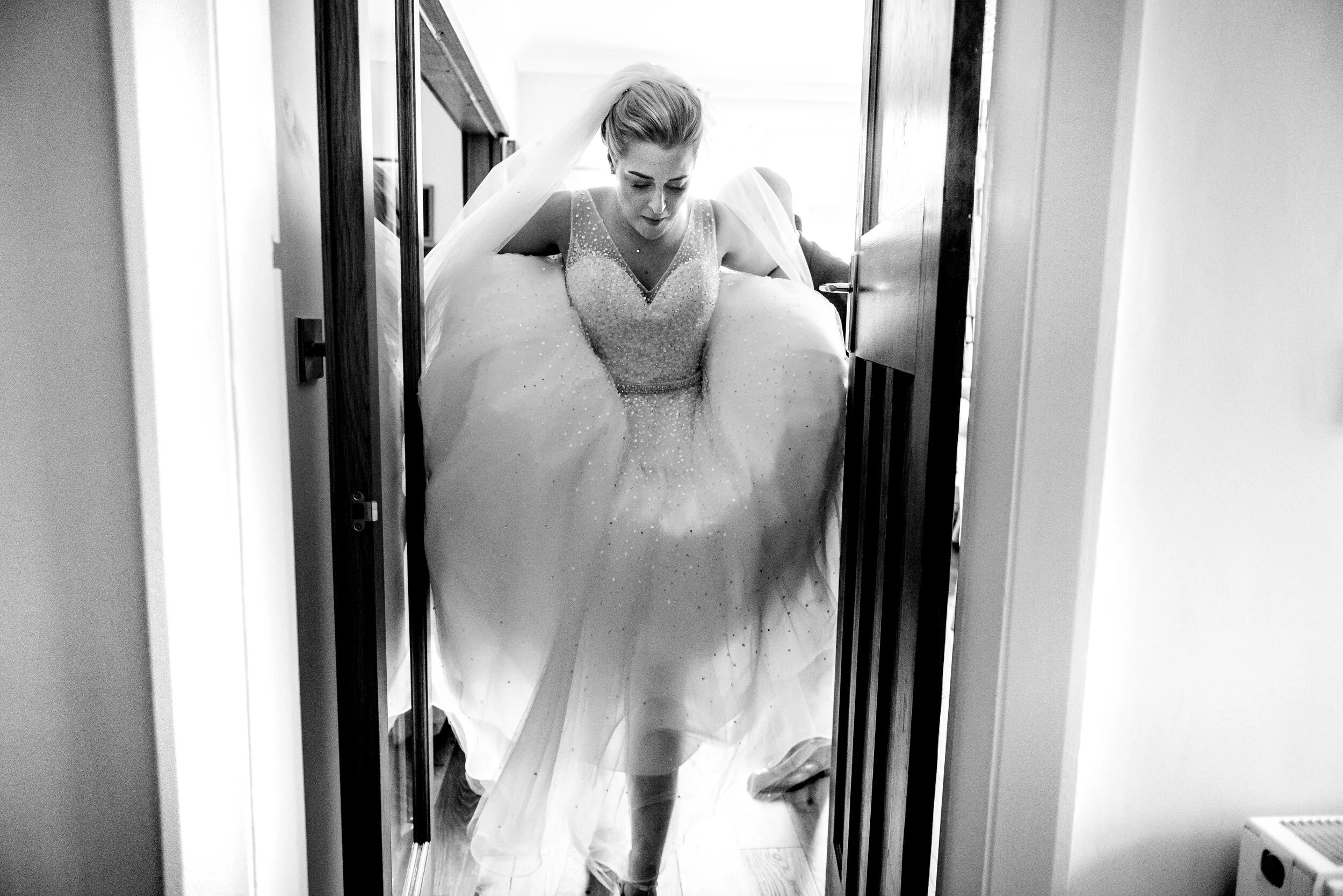 big wedding dress, bride in huge dress, Harrogate wedding