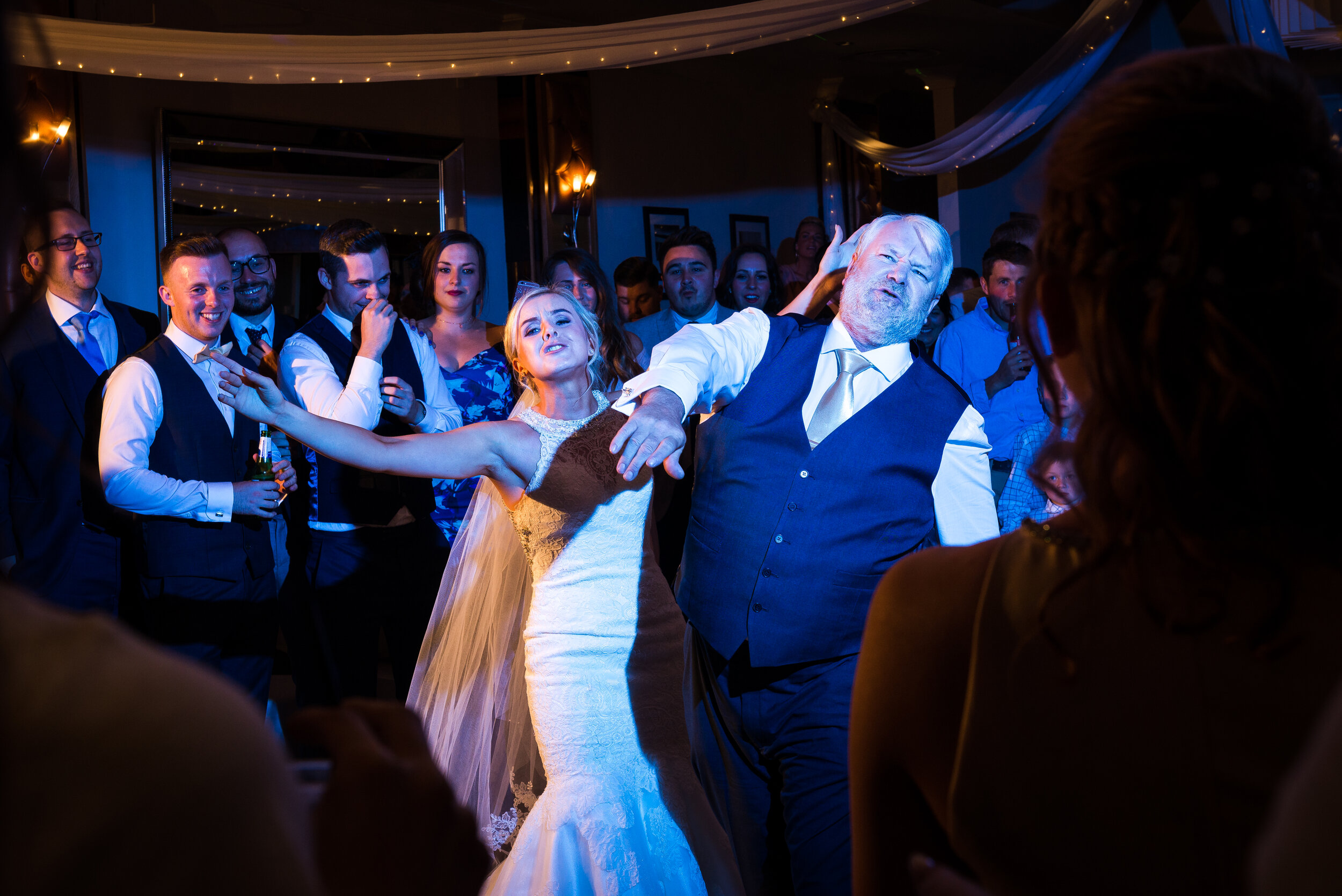 Yorkshire wedding, bride and dad dance
