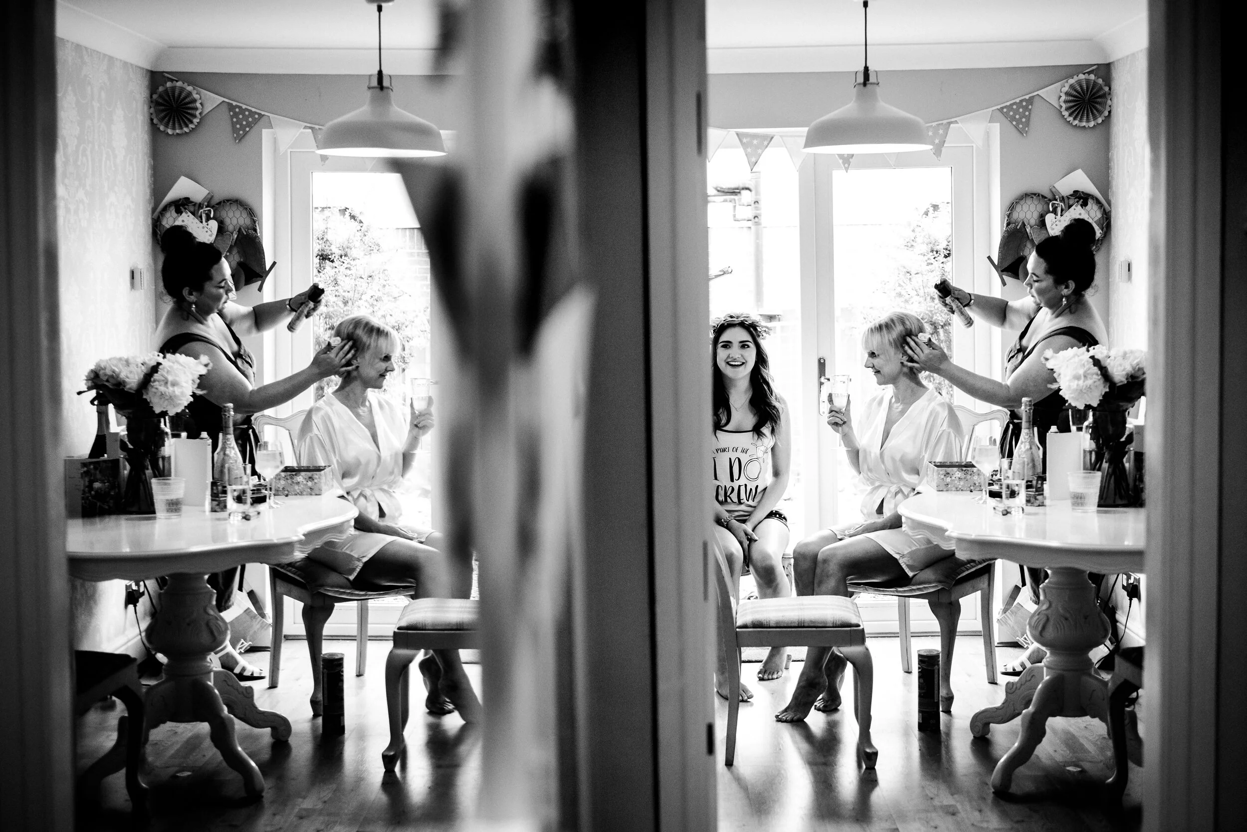 bride getting ready at home, Harrogate wedding