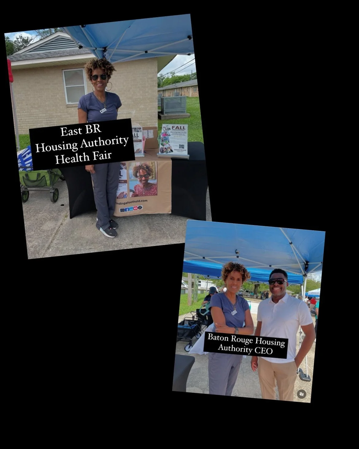 Finding A Foothold Foundation participating as a resource vendor at a community outreach event sponsored by the East Baton Rouge Parish Seniors Housing Authority.