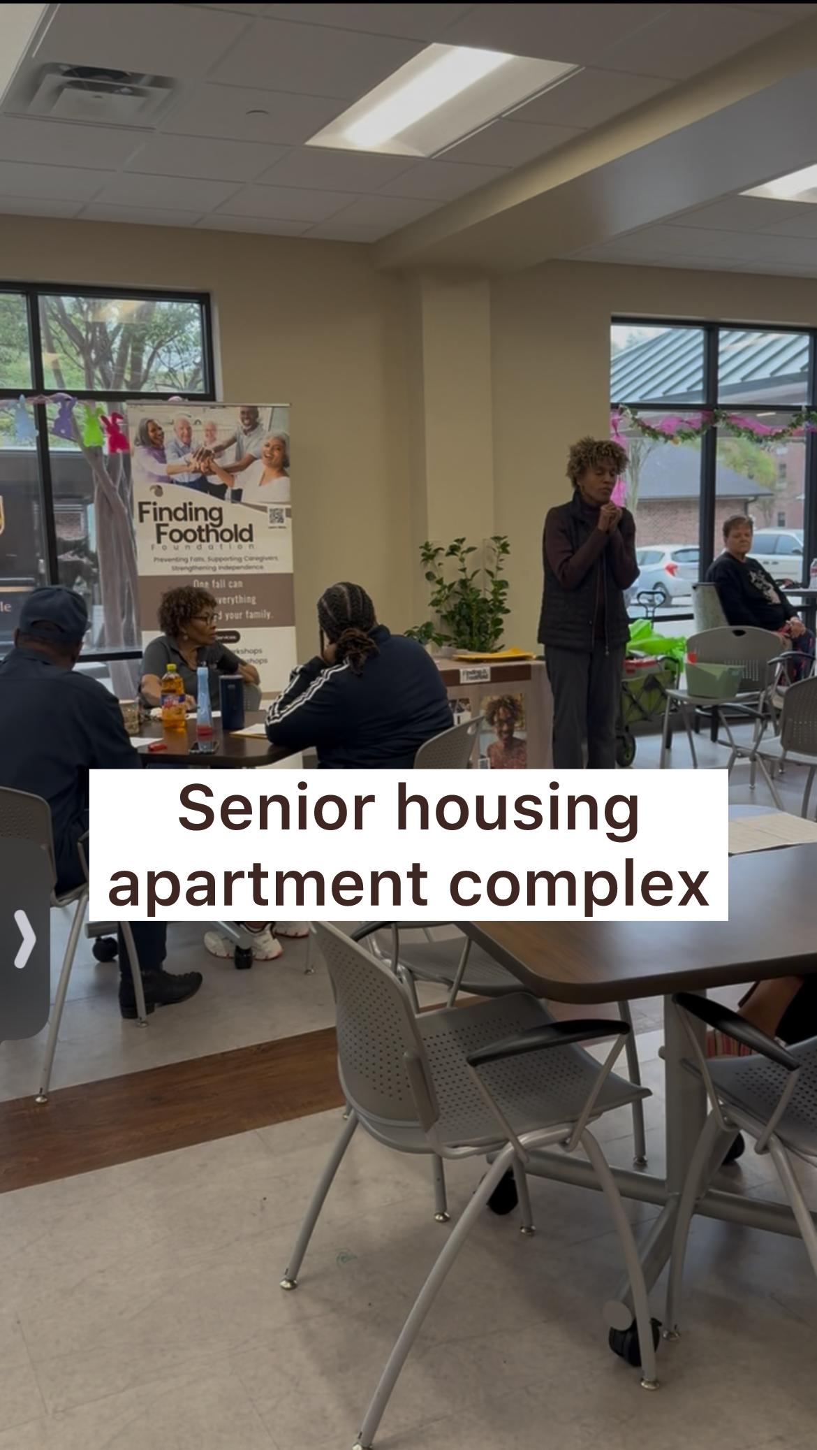 Finding A Foothold Foundation guest speaker presenting online at the Florida Fall Prevention Coalition meeting, based on the book Fall Prevention: Planning Not to Fall.