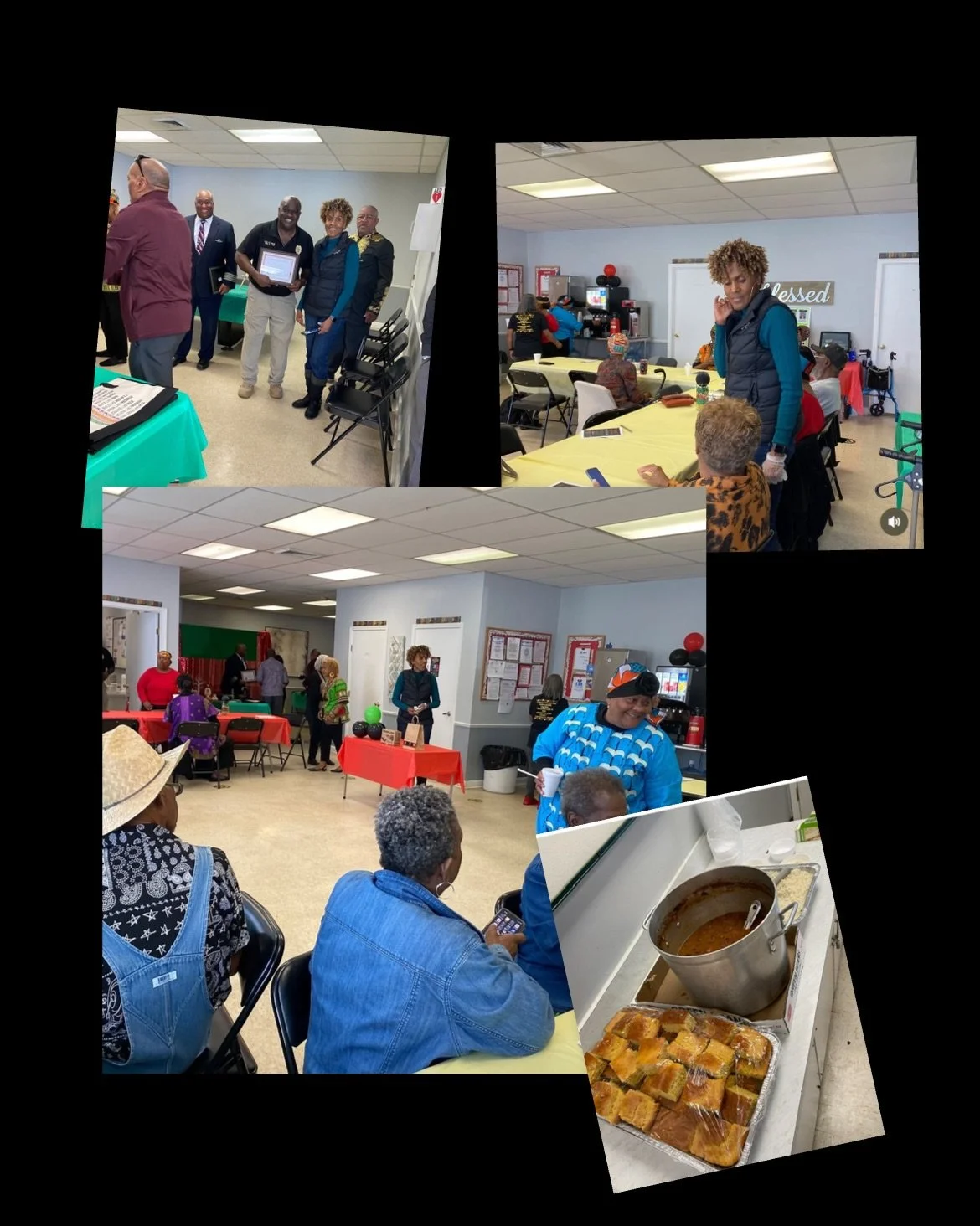 Finding A Foothold Foundation volunteering and serving food to seniors at the Council on Aging Black History Celebration Luncheon.