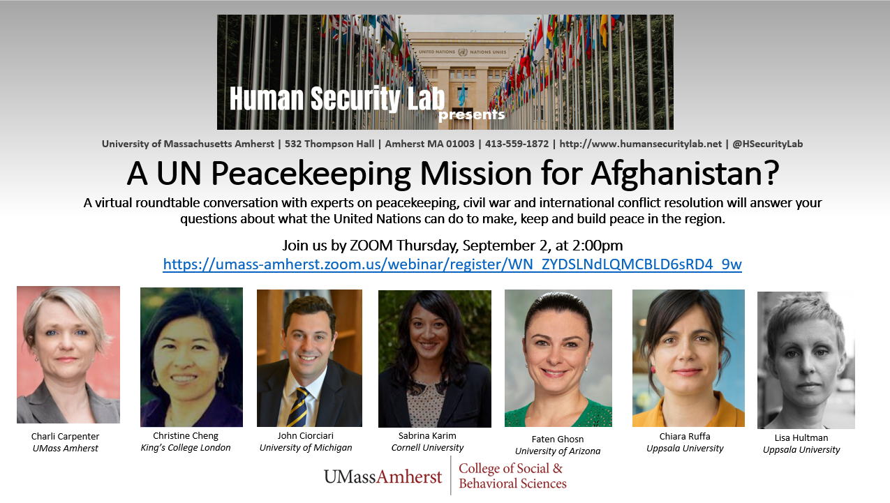 Human Security Lab Convenes Webinar on Peacekeeping in Afghanistan