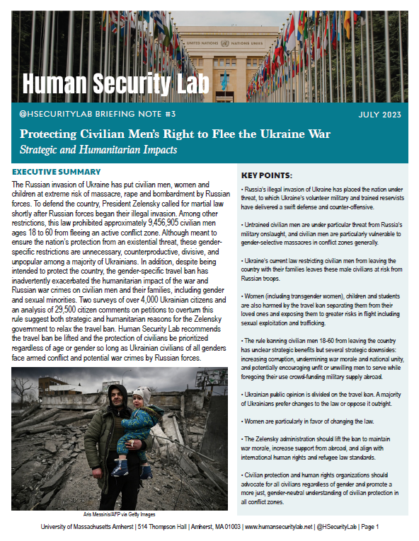 Human Security Lab Launches New Report on Humanitarian Impacts of Gender-Selective Travel Ban in Ukraine War