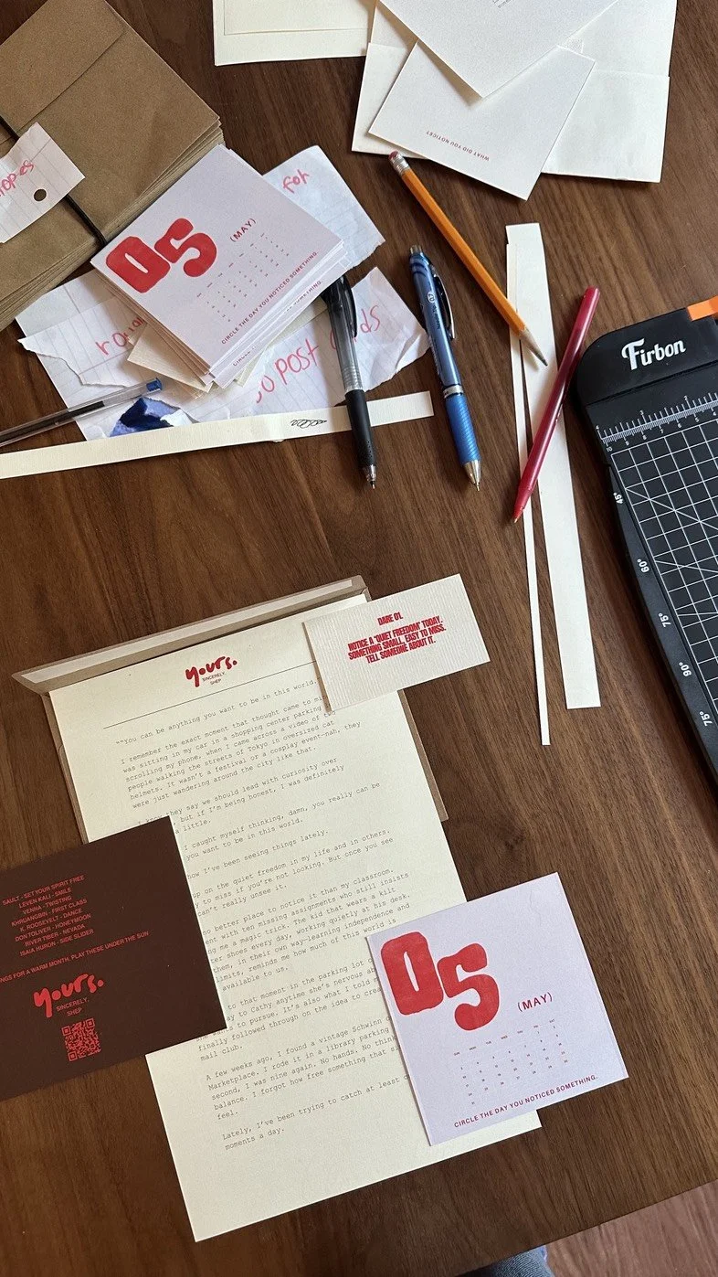 YOURS. A monthly delivery from your creative homie.