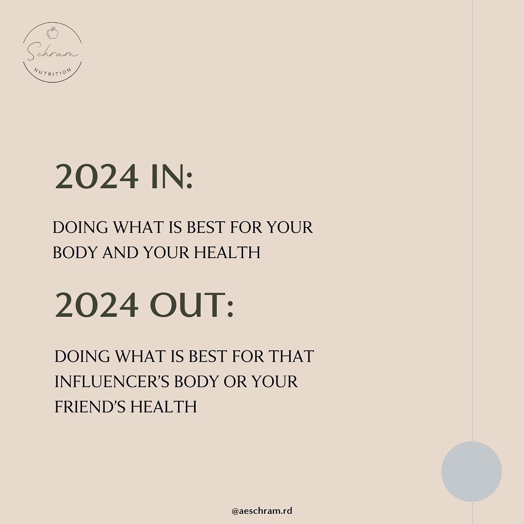 Let&rsquo;s make 2024 about what works for YOU. 

Your body, your health, your decisions, your vibe, your choices&hellip; how YOU feel. Not what someone else thinks it should be orrrr what someone else said changed their life. 

2024 let&rsquo;s go!