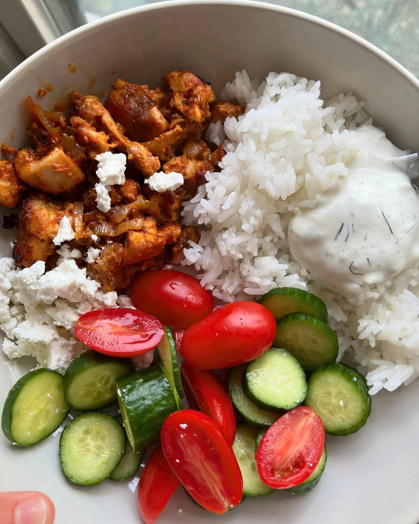 Q: What do YOU eat for dinner?
A: RICE BOWLS

But really, 2-3 of my dinners look like this every week.

Rice + Protein + Veggie. Easy, quick, delicious. 

Switch up the FLAVOR (aka sauce) and you&rsquo;ve got variety, excitement, and more satisfactio