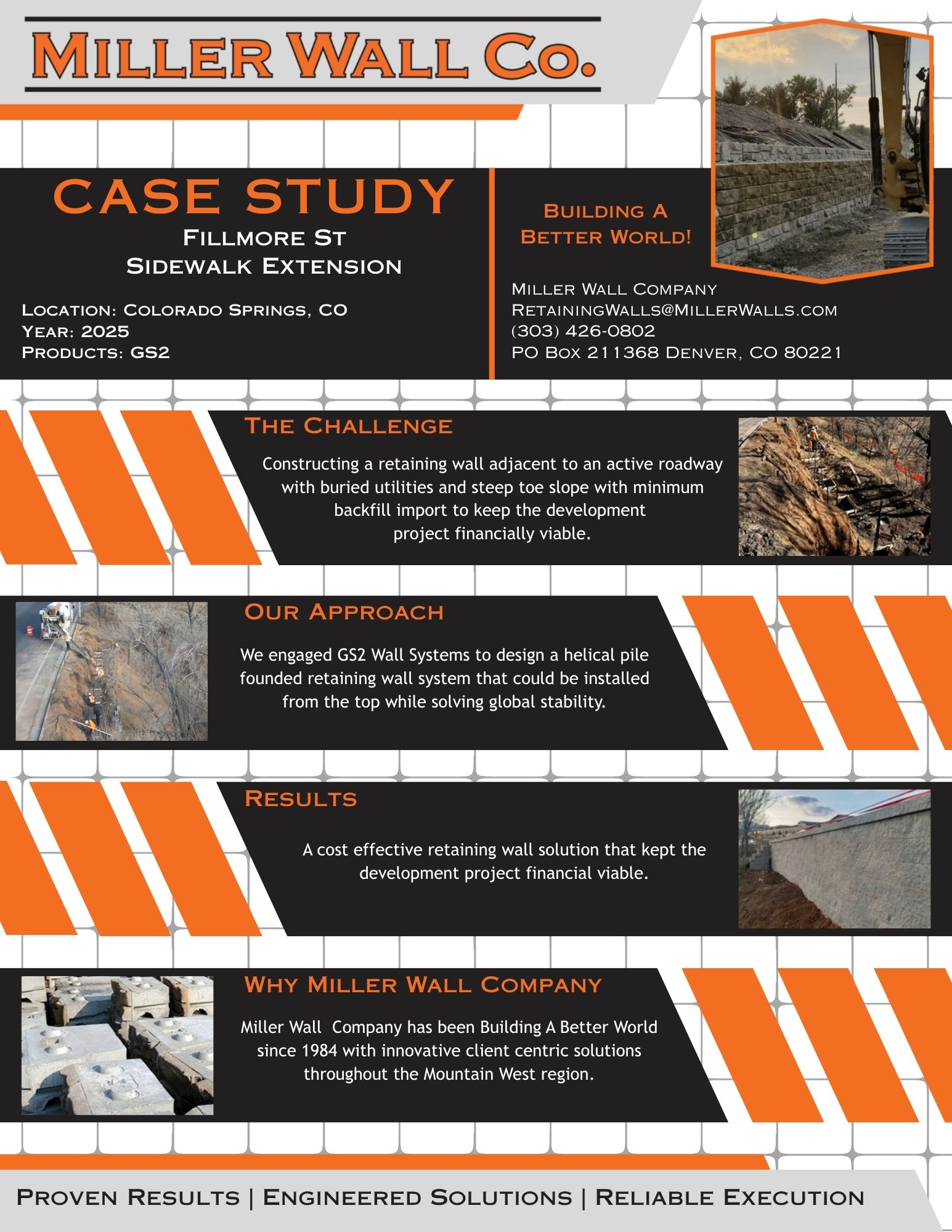 Fillmore St Sidewalk Extension| Helical Piles (GS2 Wall Systems)