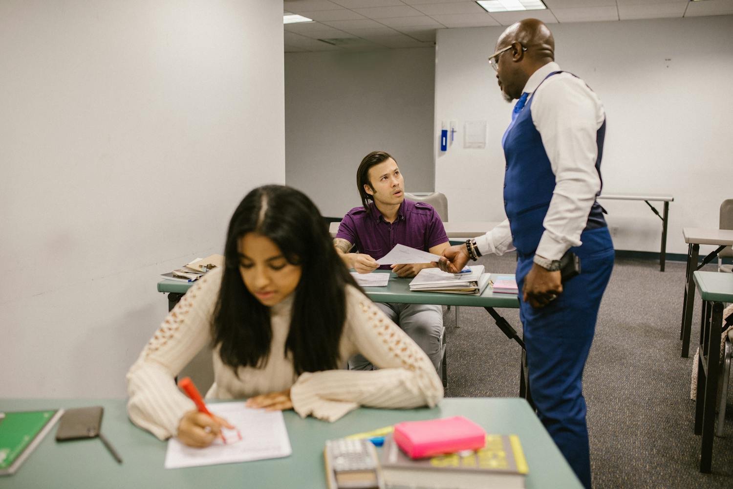 Student taking SAT or ACT practice test