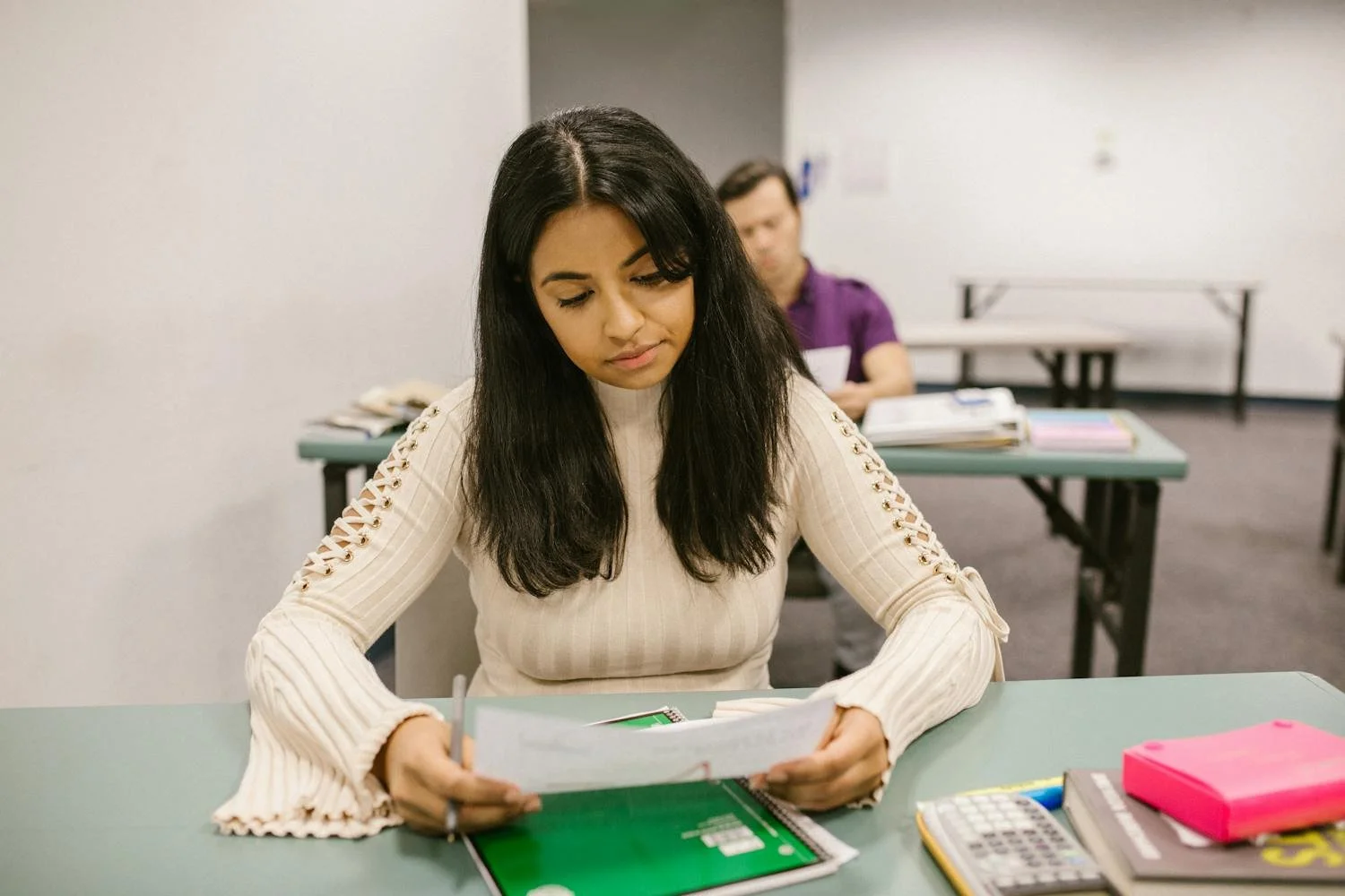 Student working through calculus practice problems