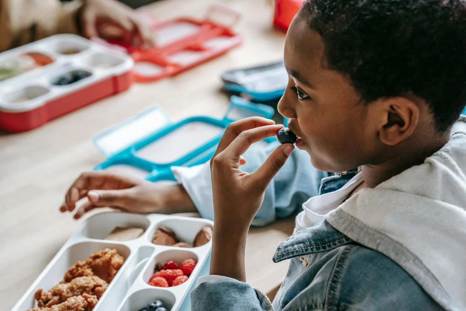 Healthy meal prep or student eating balanced meal
