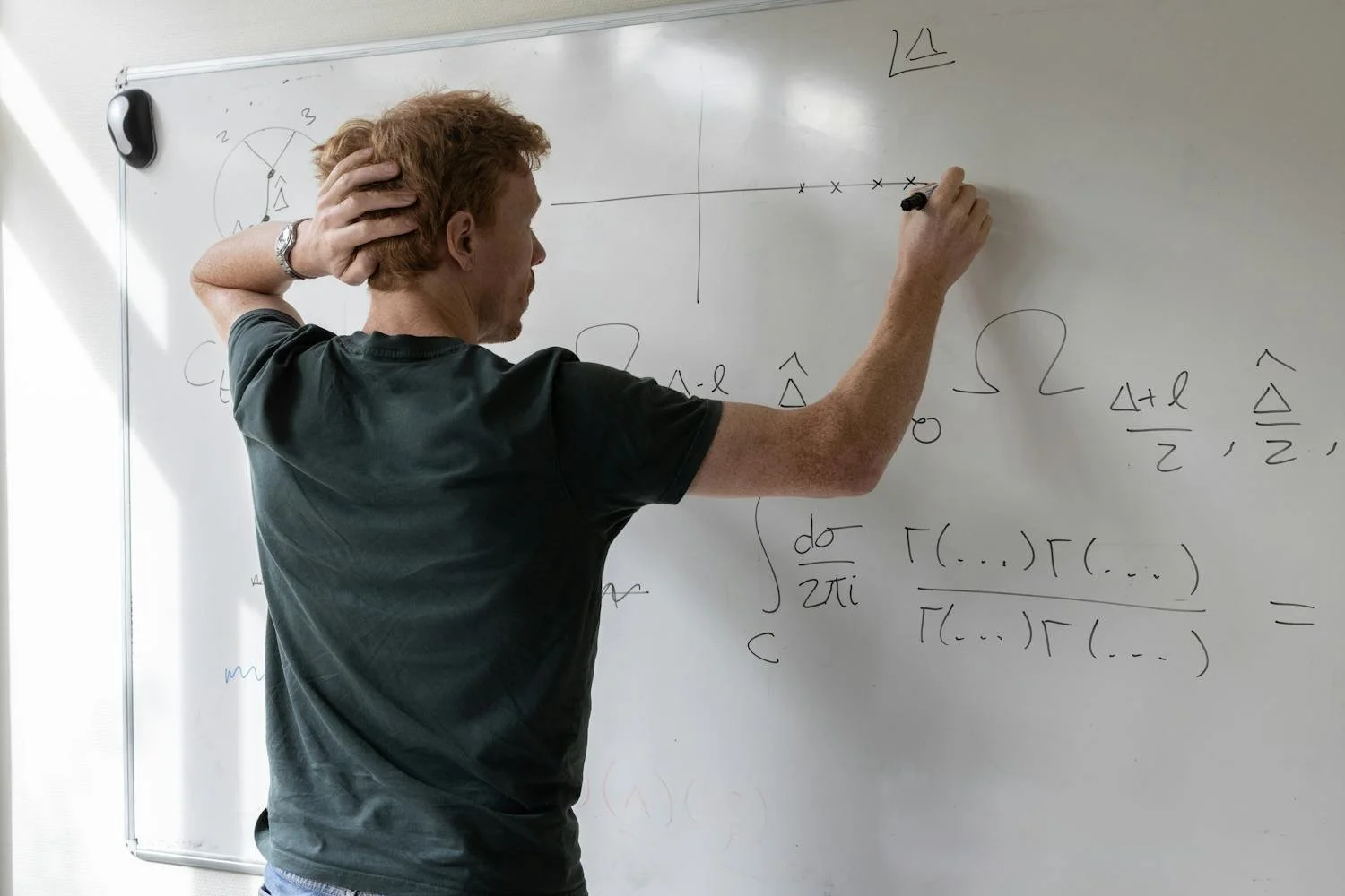 Student solving AP Calculus BC problems on a whiteboard while preparing for the exam