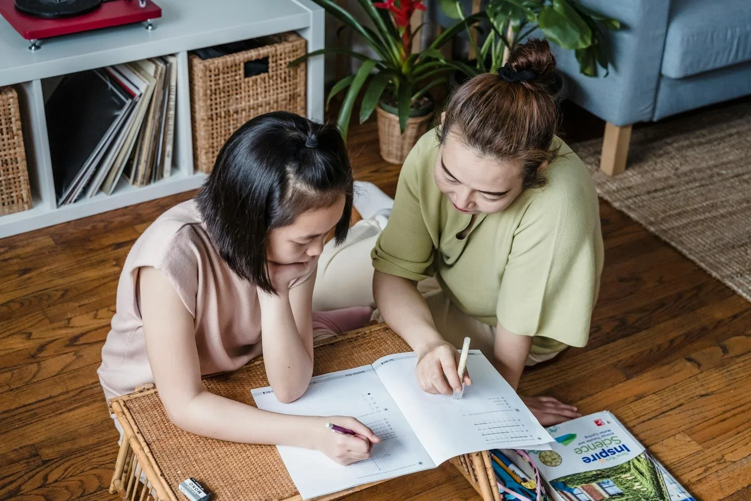One-on-one algebra tutoring session
