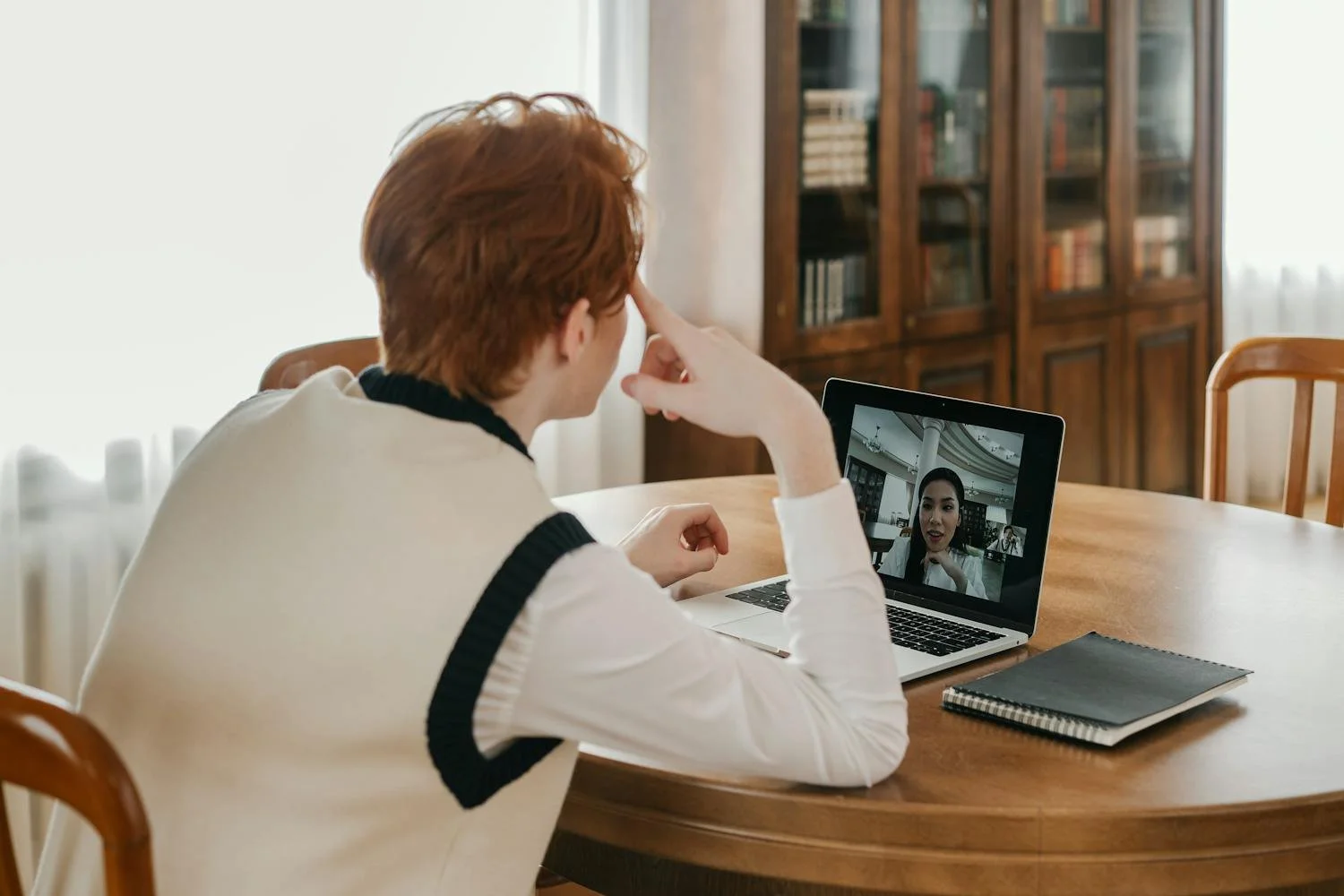 Online Math tutoring session with middle school student
