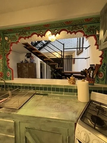 Kitchen and bar area