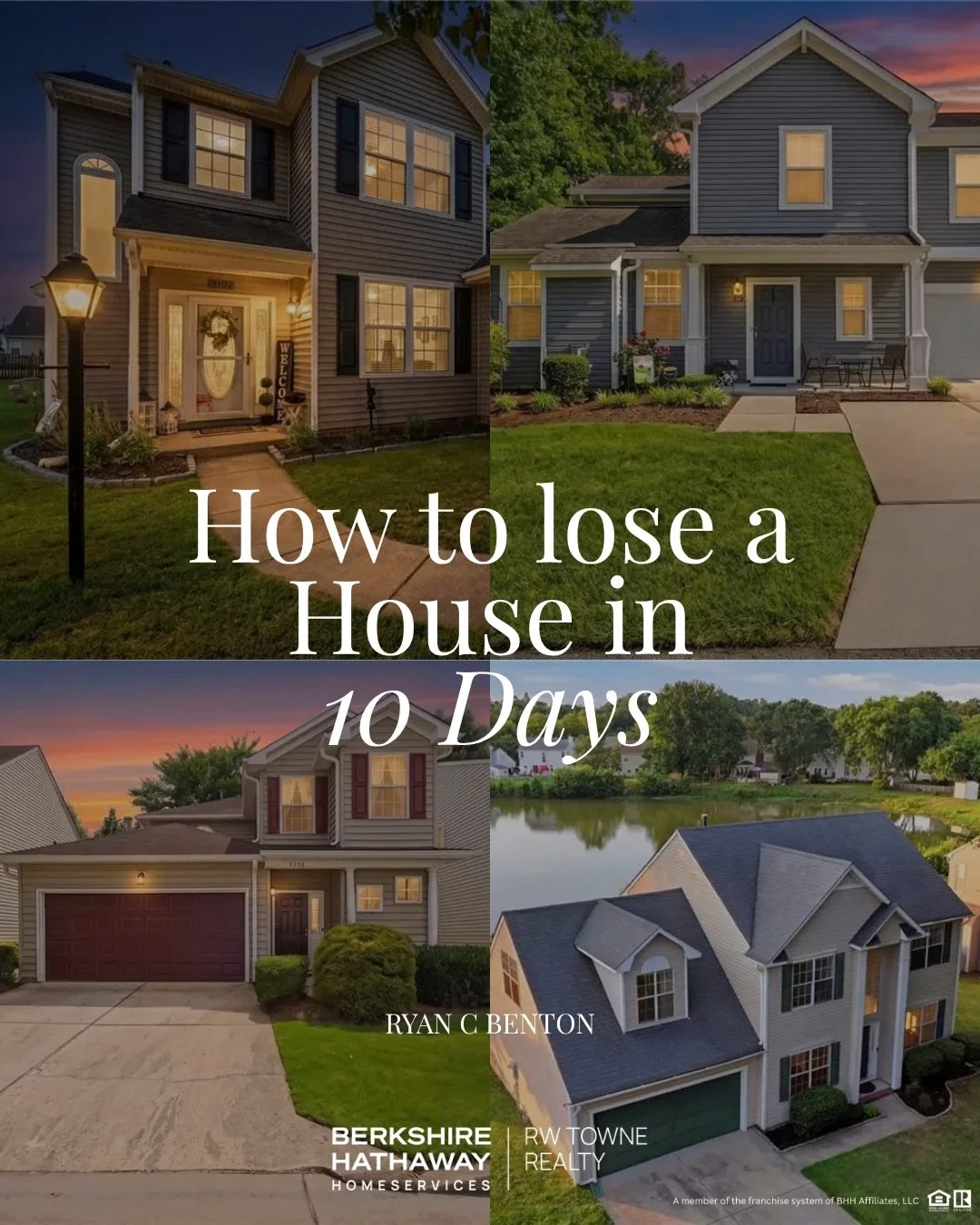 How to lose a house in 10 days. 😂

Okay, hopefully not.

But I&rsquo;ve seen some version of almost every one of these happen over the years &mdash; and a few of them can derail a purchase surprisingly fast.

Buying a house isn&rsquo;t just about fi
