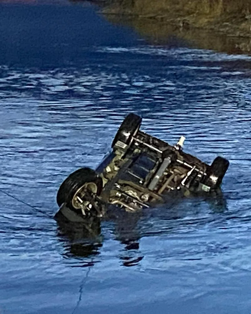 Retrieving the truck from the river