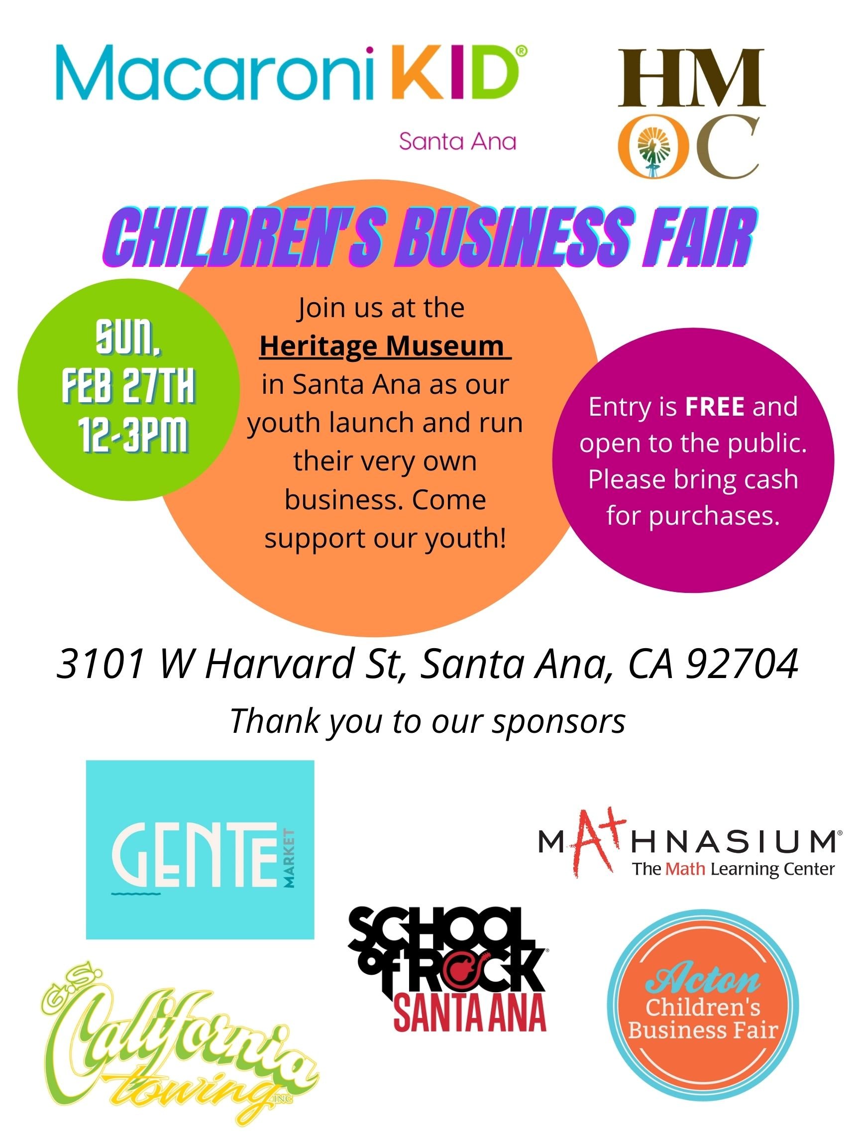 Macaroni Kid Santa Ana Children’s Business Fair