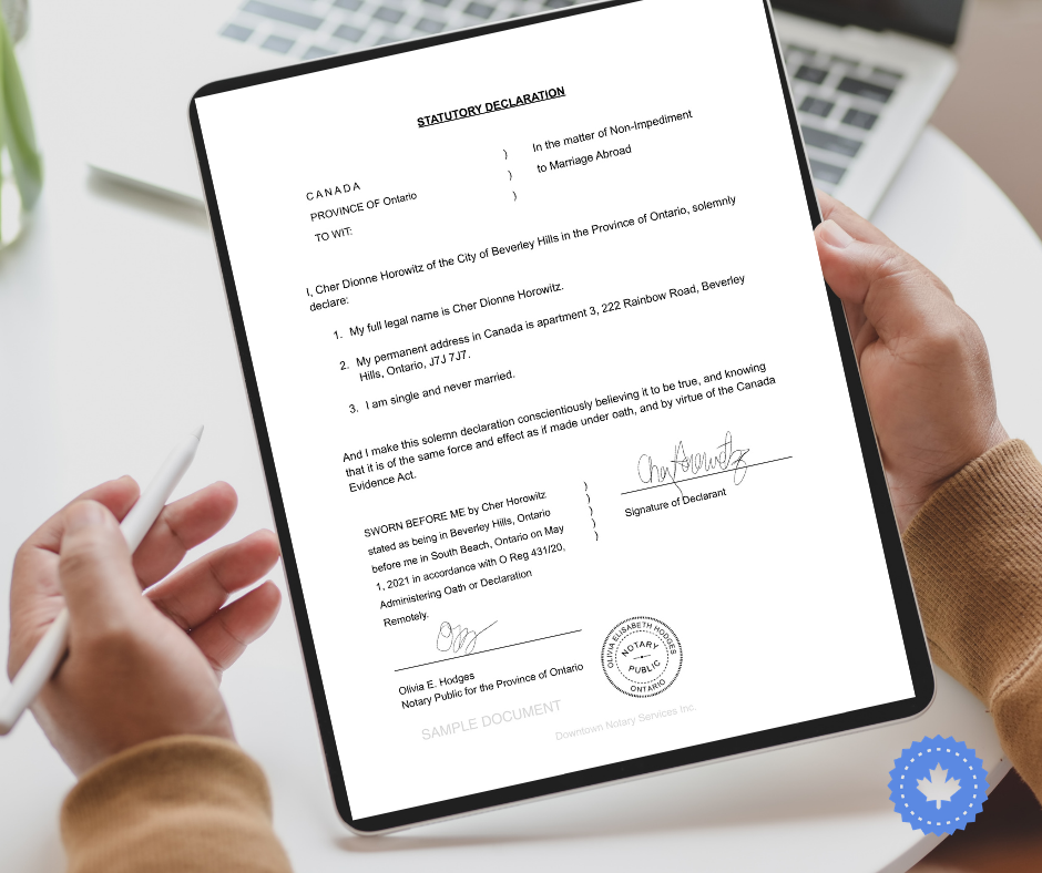 Canadian Online Notary Services — Notarize.ca