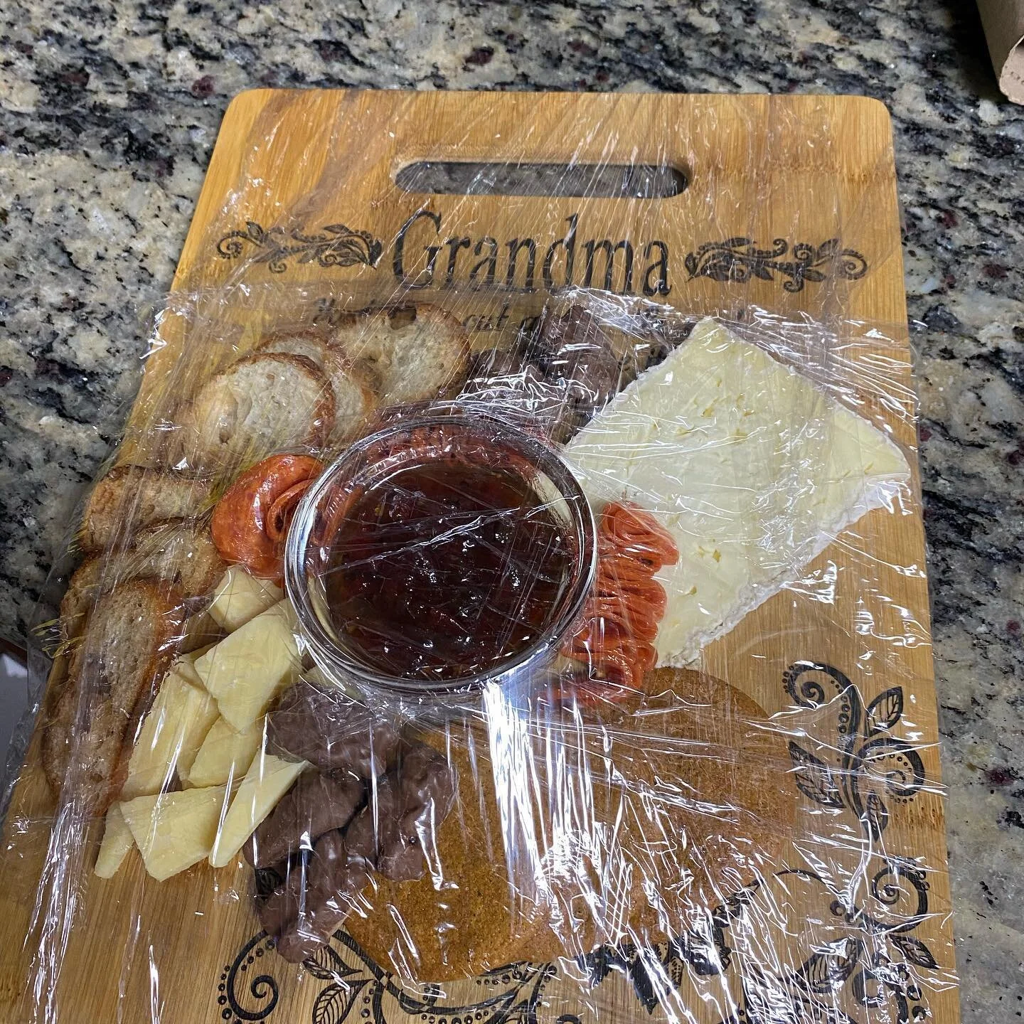 My moms board to geaux. It&rsquo;s missing fresh fruit and greenery because Rouses money machines were down