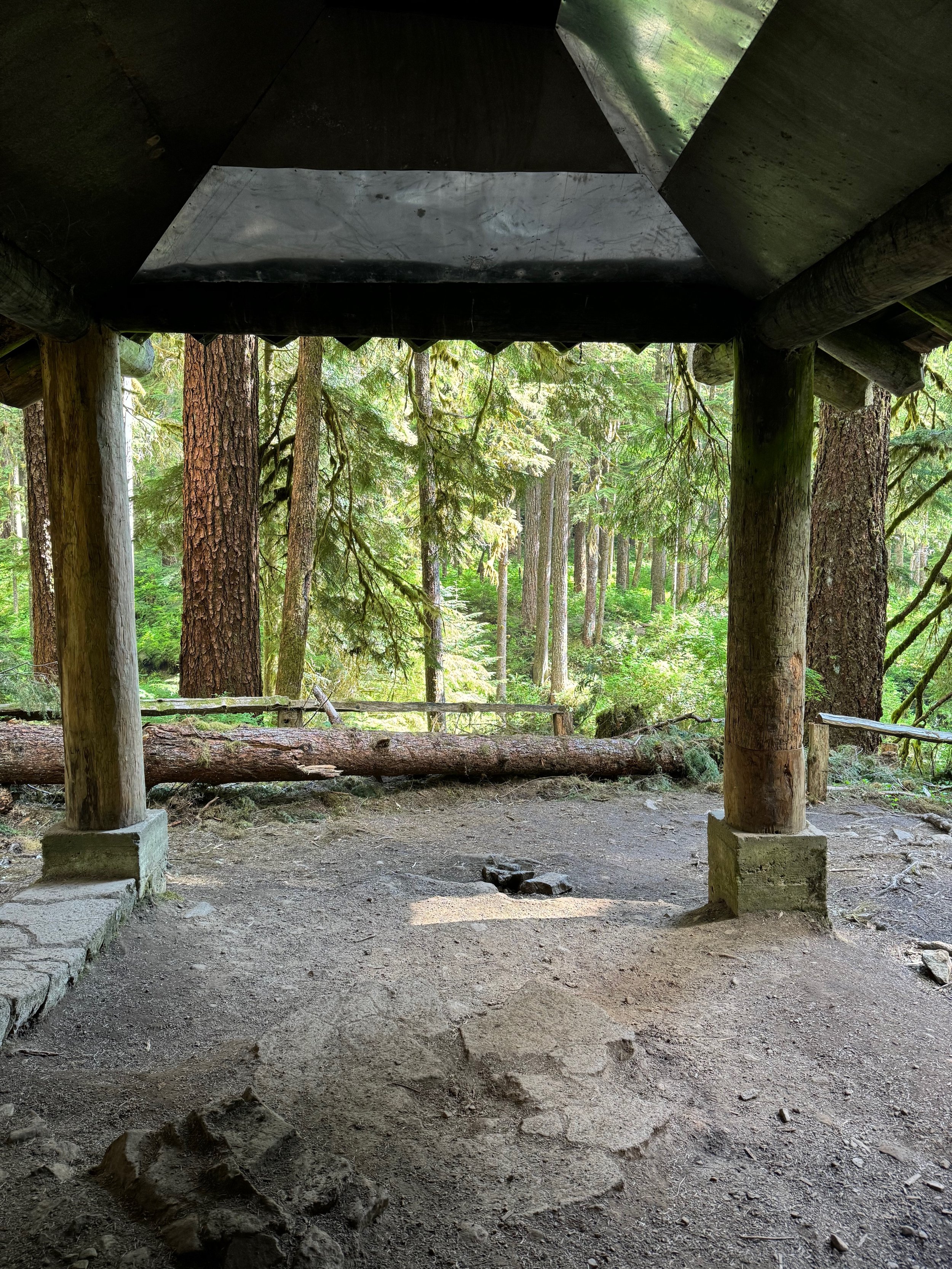 View from inside the Canyon Creek a.k.a. Sol Duc Falls historic Shelter - Sol Duc Falls Trail - Olympic National Park