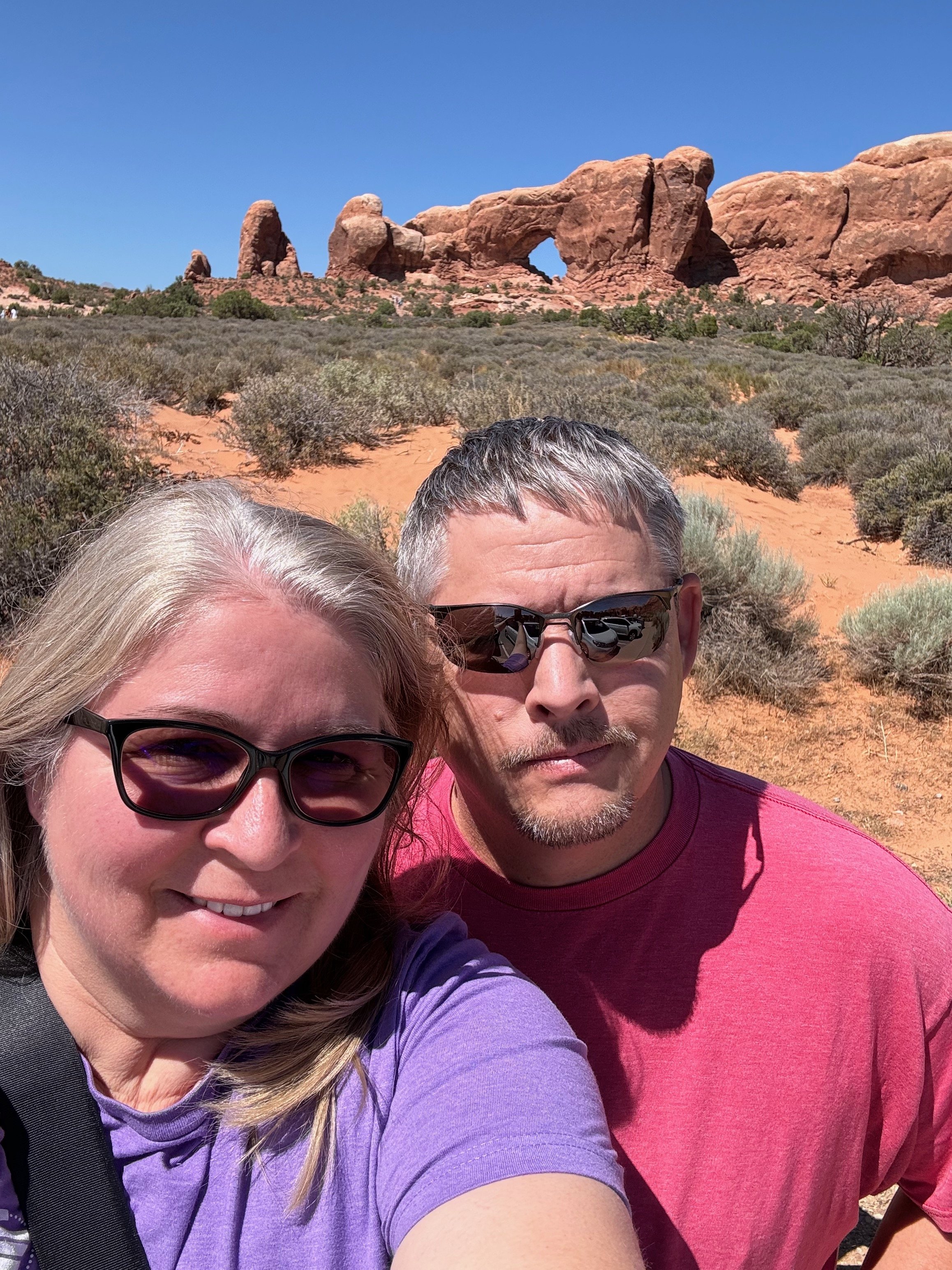 We got out at the Windows Trail Loop - for just a few minutes - Arches National Park - Moab UT