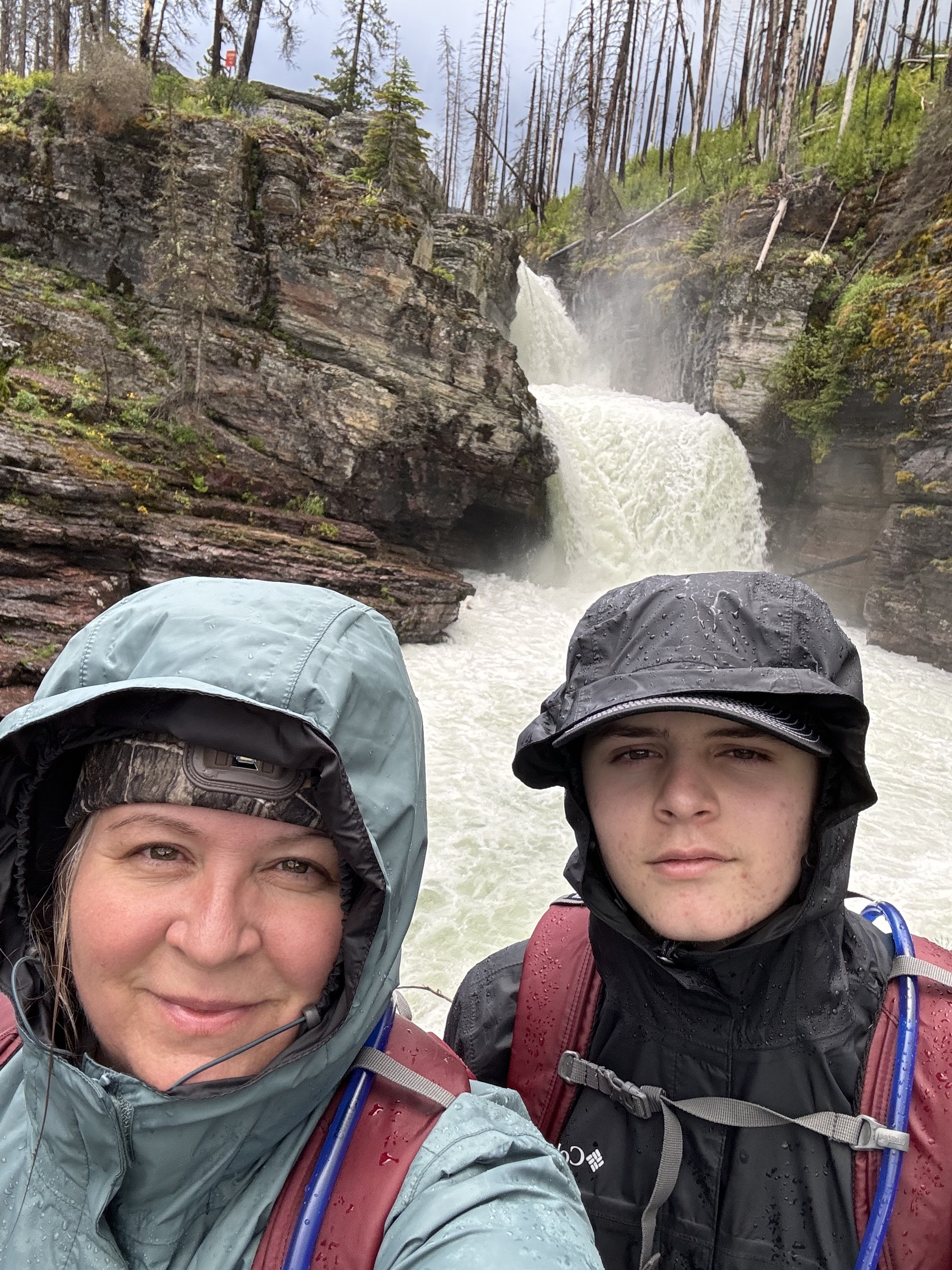 Jodi and Weston's Rainy Day Hike to St. Mary Falls - Glacier National Park