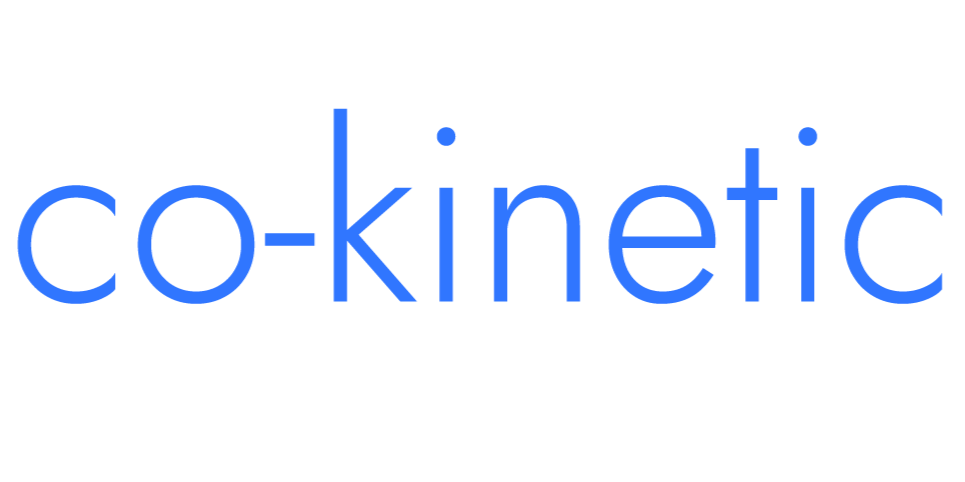 Text reading 'co-kinetic' in  blue font.